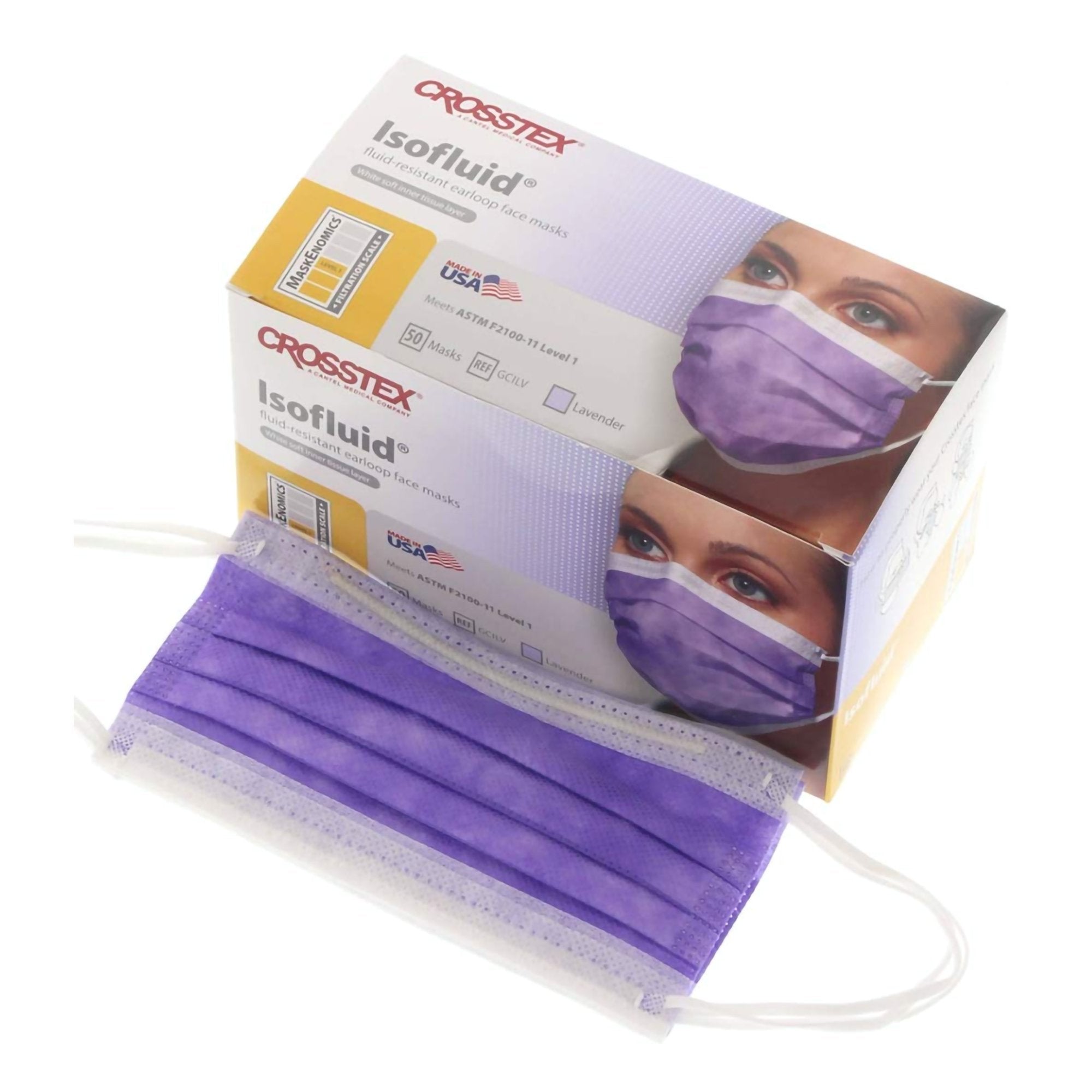 Procedure Mask Isofluid ASTM Level 1 Earloops One Size Fits Most, Packaging Type- Box