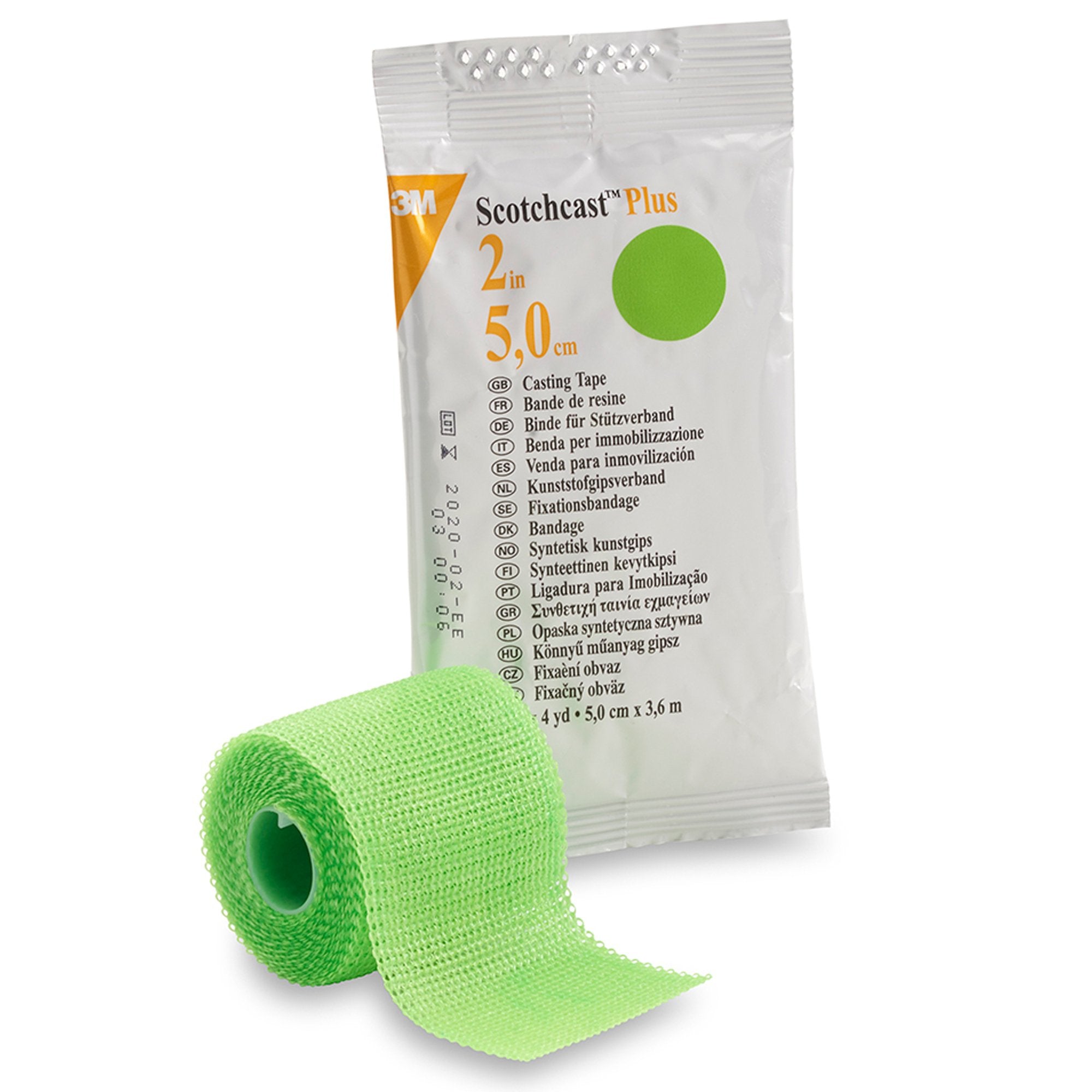 Cast Tape 3M Scotchcast Plus 2 Inch X 12 Foot Fiberglass / Resin Bright Green
