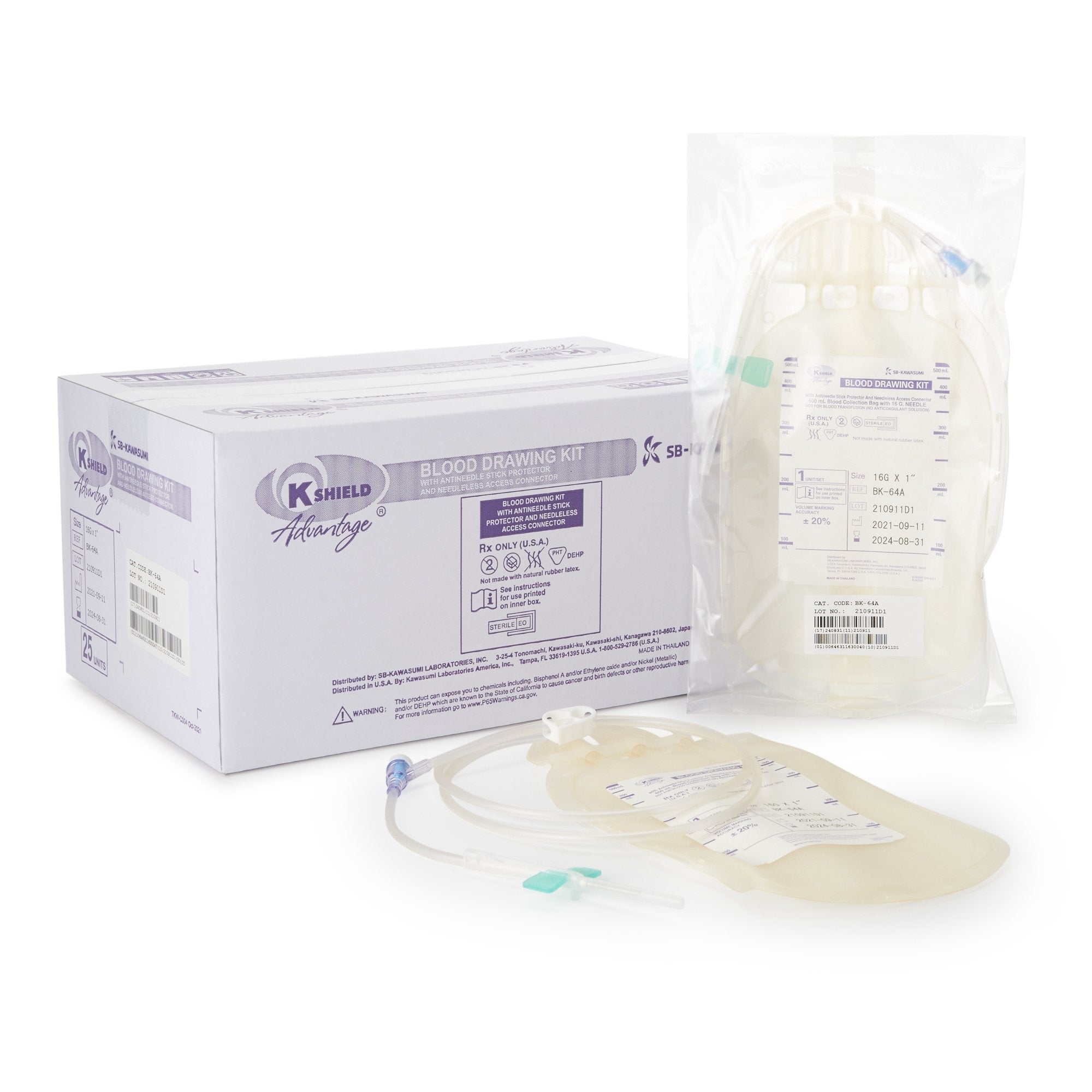 Blood Draw Kit K-Shield® Advantage 600 mL Blood Collection Bag