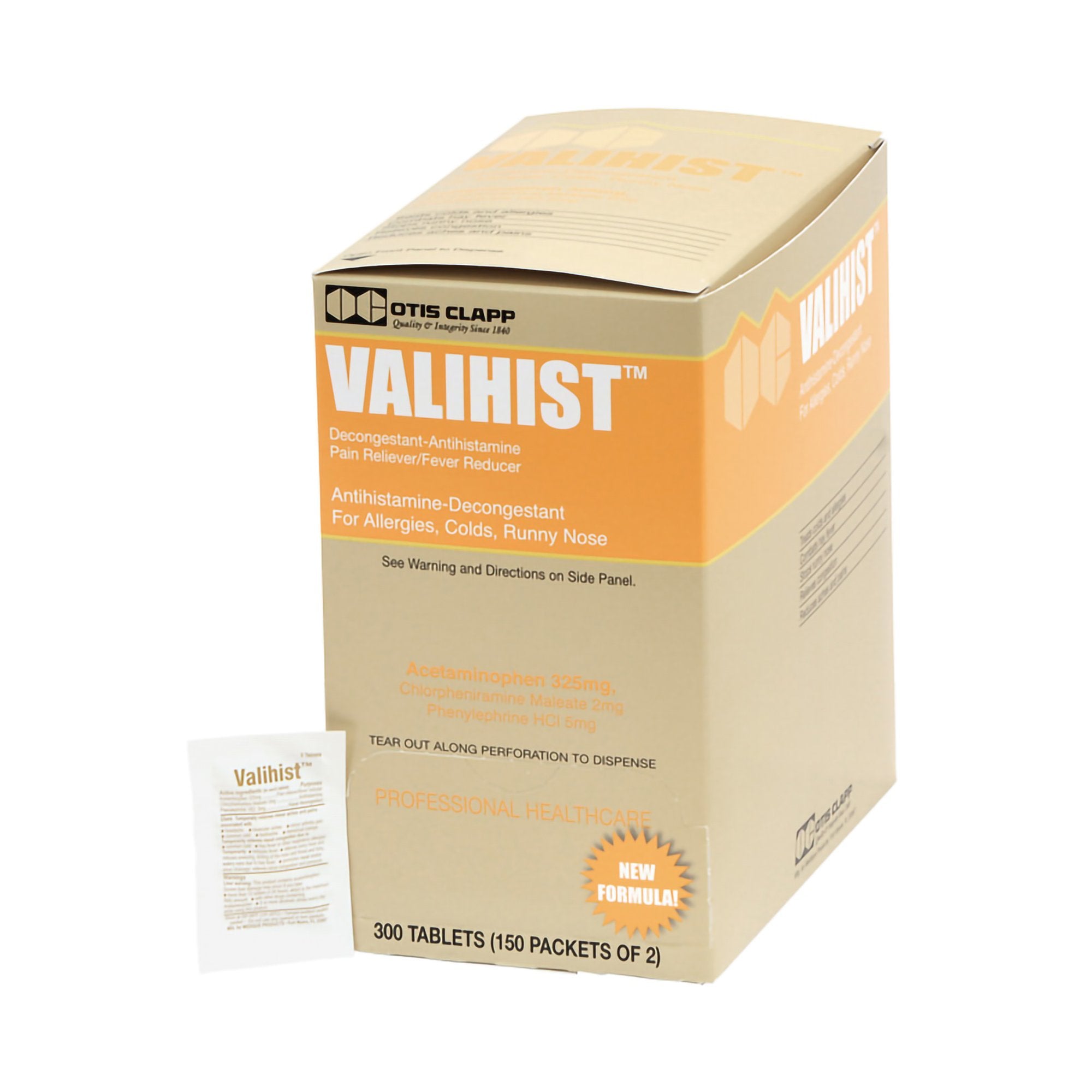 Cold and Cough Relief Valihist 325 mg - 2 mg - 5 mg Strength Tablet 2 per Pack