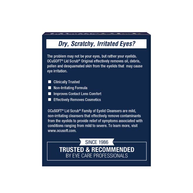 Eyelid Cleanser OCuSOFT Lid Scrub 30 per Box Wipe