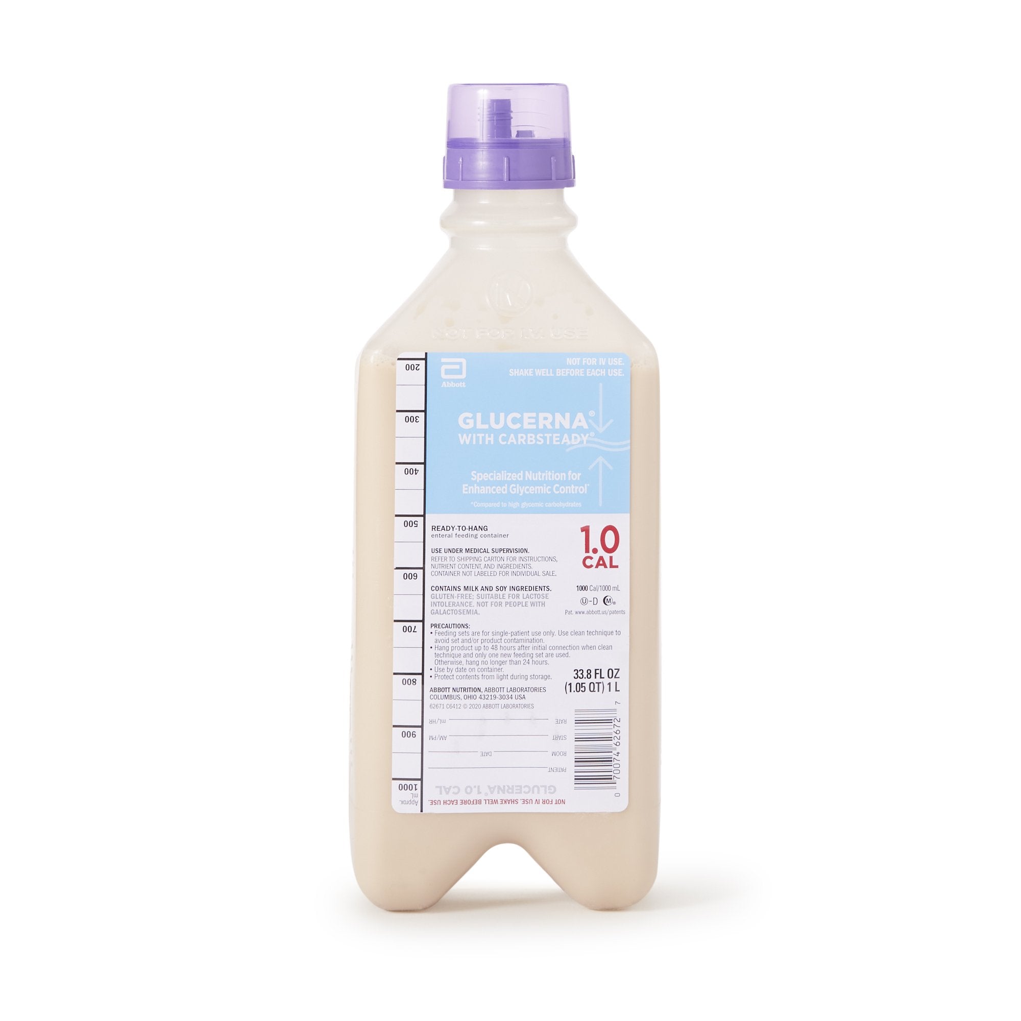 Tube Feeding Formula Glucerna 1.0 Unflavored Liquid 33.8 oz. Bottle, Packaging Type- Case