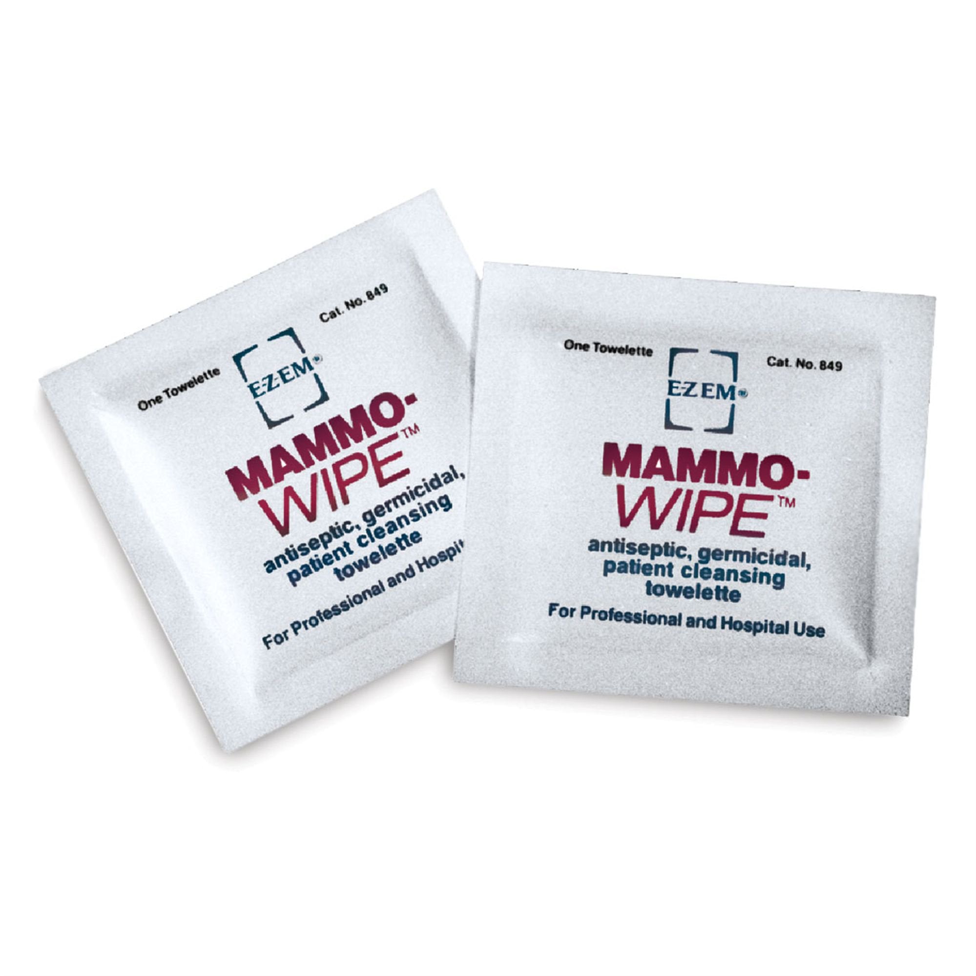 Mammography Cleansing Towelette EZ EM Individual Packet Scented 50 Count, Packaging Type- Box