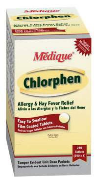 Allergy Relief Chlorphen 4 mg Strength Tablet 1 per Box, Packaging Type- Box