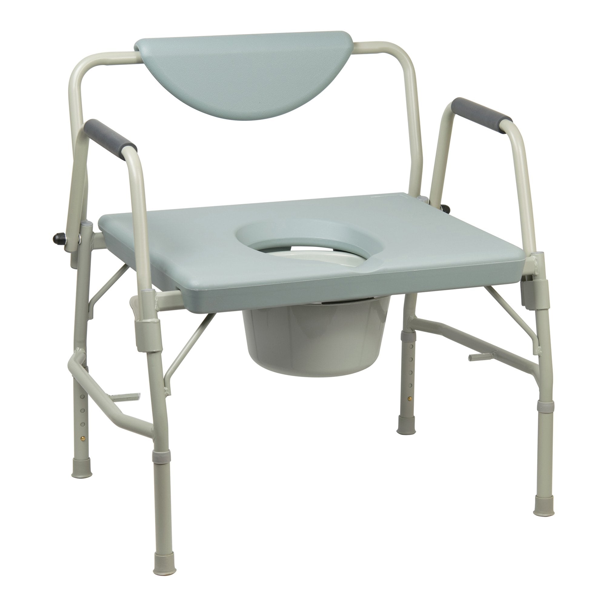 Commode Chair McKesson Drop Arms Steel Frame Padded Backrest 23-1/4 Inch Seat Width 1000 lbs. Weight Capacity