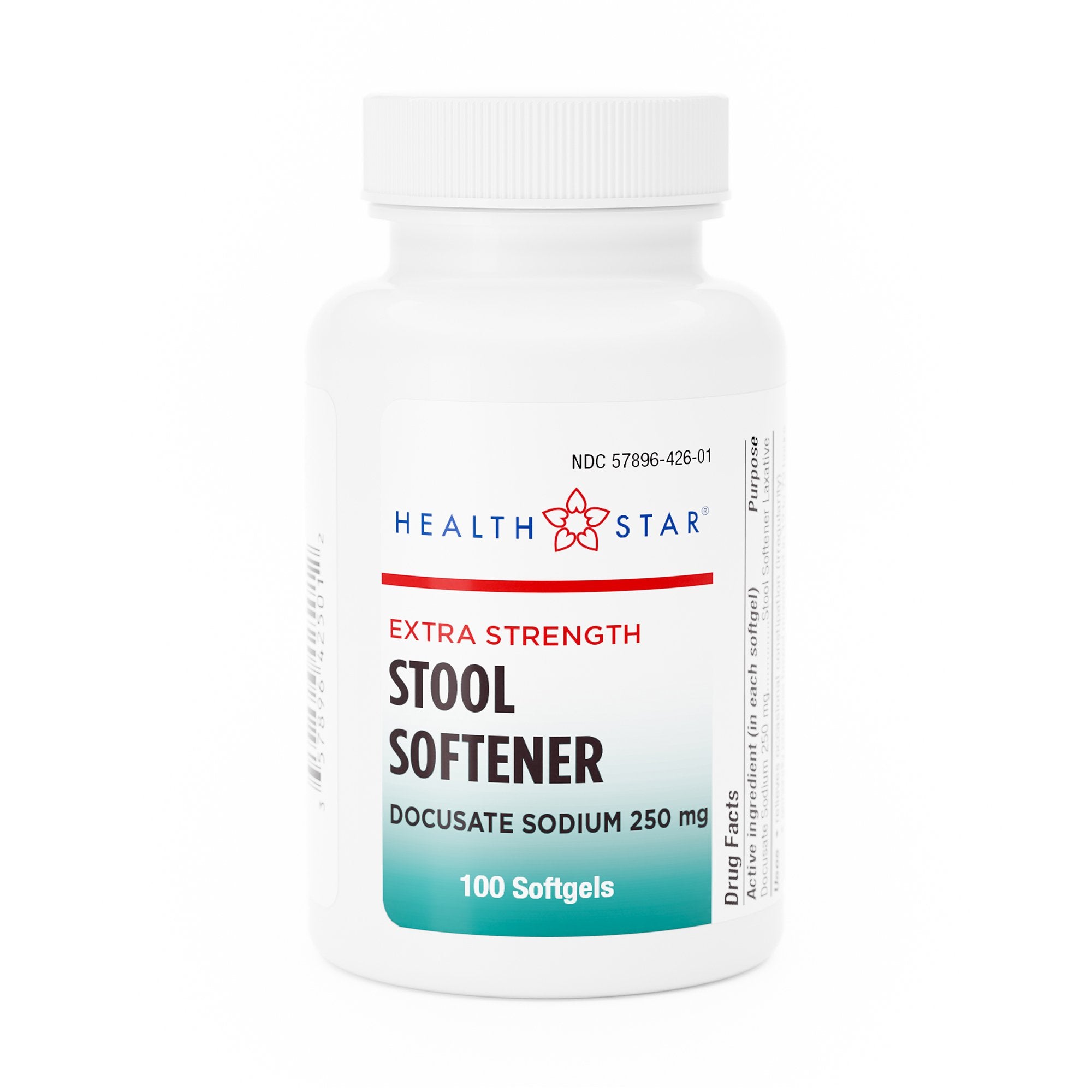 Stool Softener Geri-Care HealthStar Softgel 100 per Bottle 250 mg Strength Docusate Sodium, Packaging Type- Case