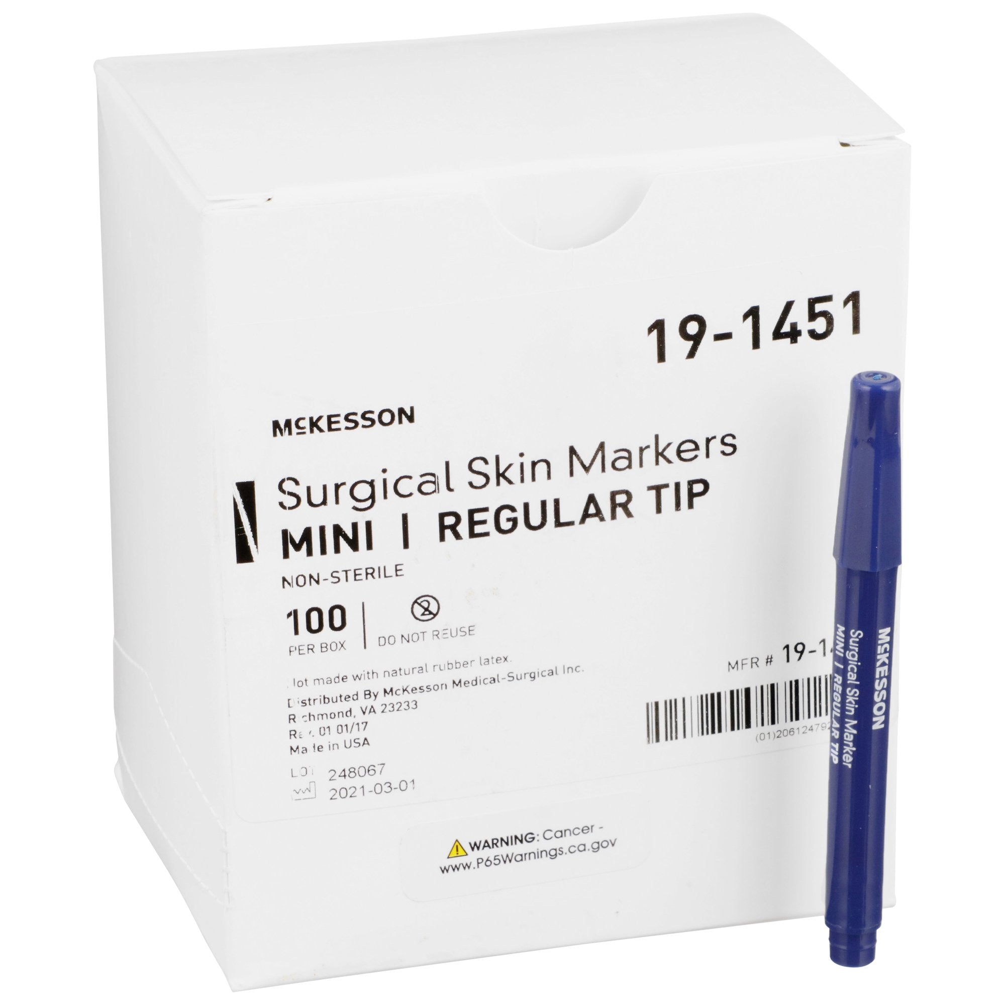 Skin Marker McKesson Prep-Resistant Gentian Violet Ink NonSterile Mini Regular Tip, Packaging Type- Box