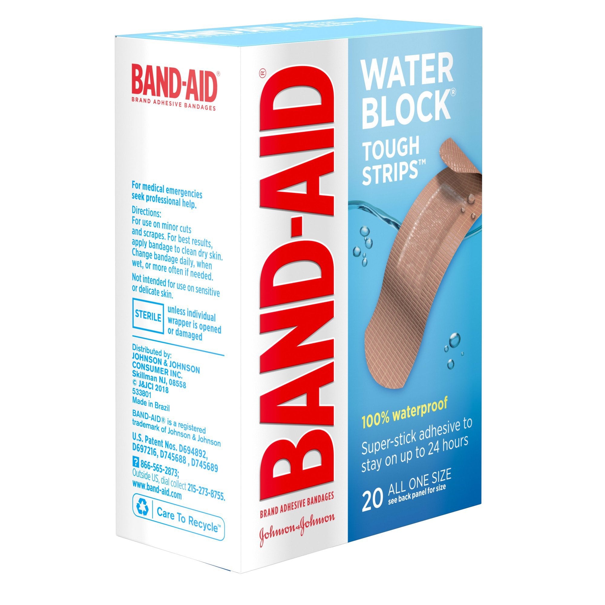 Adhesive Strip Band-Aid Water Block Tough Strips 1-3/4 X 4 Inch Plastic Rectangle Tan Sterile, Packaging Type- Box