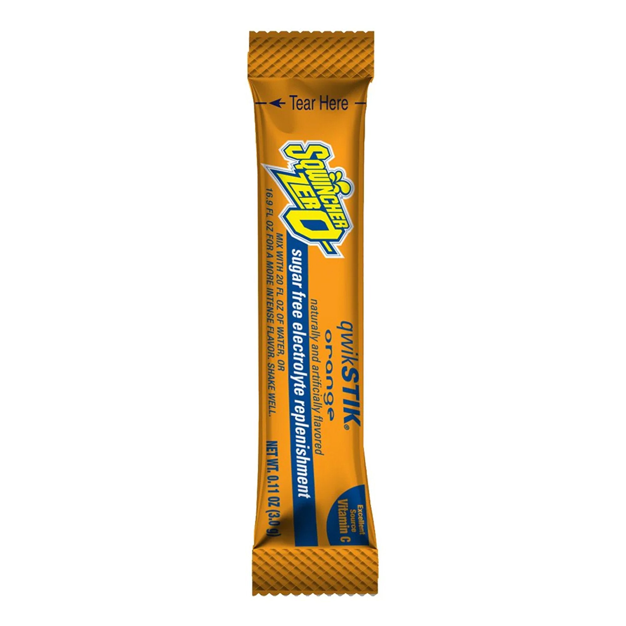 Oral Electrolyte Solution Sqwincher Quik Stik Zero Orange Flavor 0.11 oz. Electrolyte, Packaging Type- Case