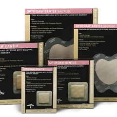 Foam Dressing Optifoam Gentle 7 X 8 Inch With Border Waterproof Backing Silicone Border Sacral Sterile