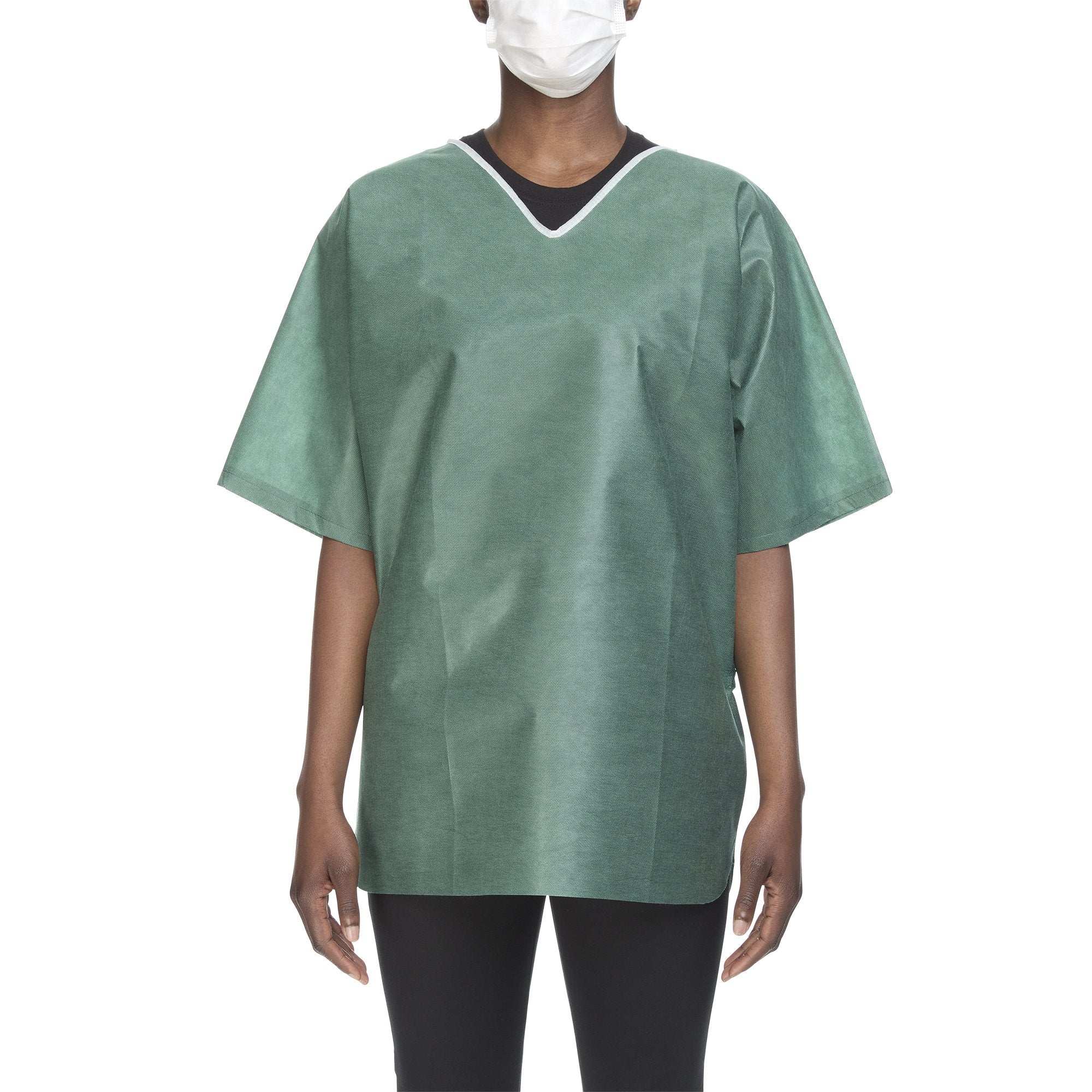 Scrub Shirt Large Green Without Pockets Short Sleeve Unisex, Packaging Type- Case