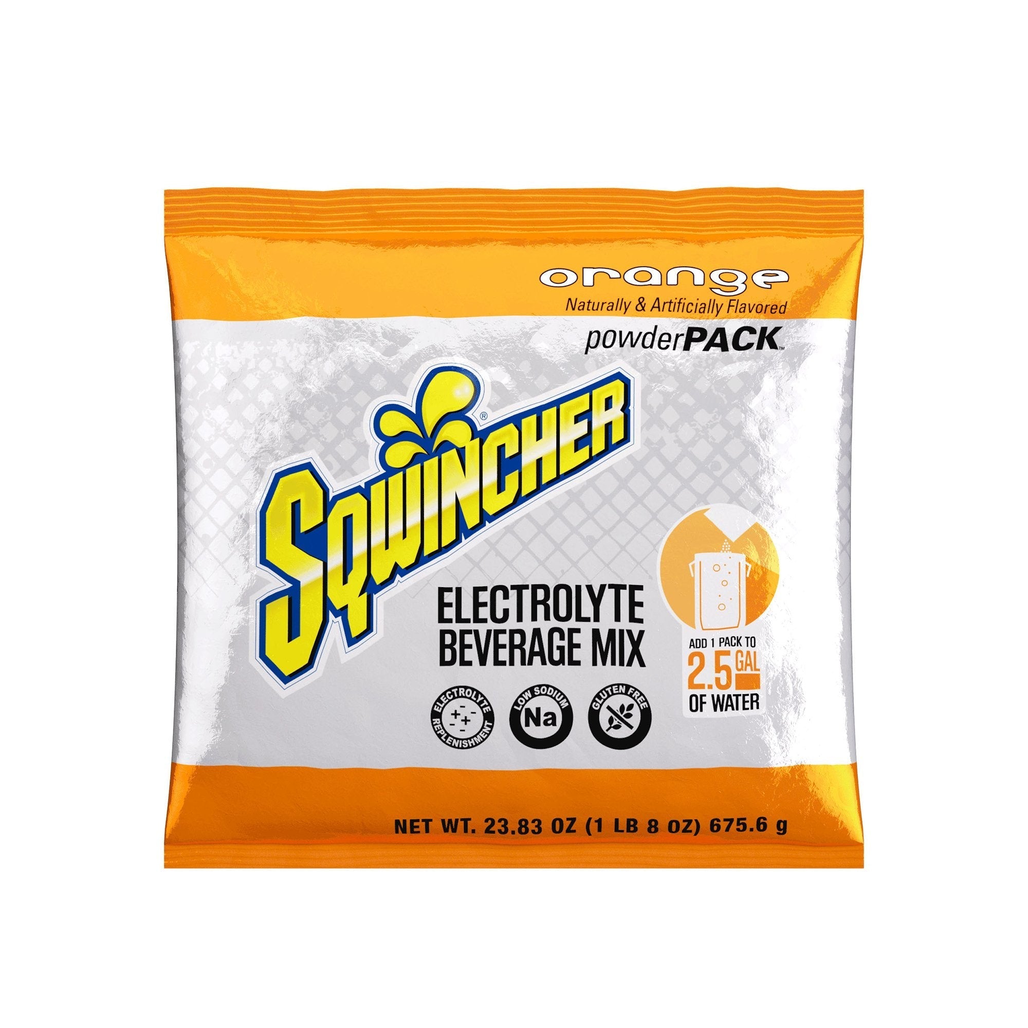 Oral Electrolyte Solution Sqwincher Powder Pack Orange Flavor 23.83 oz. Electrolyte