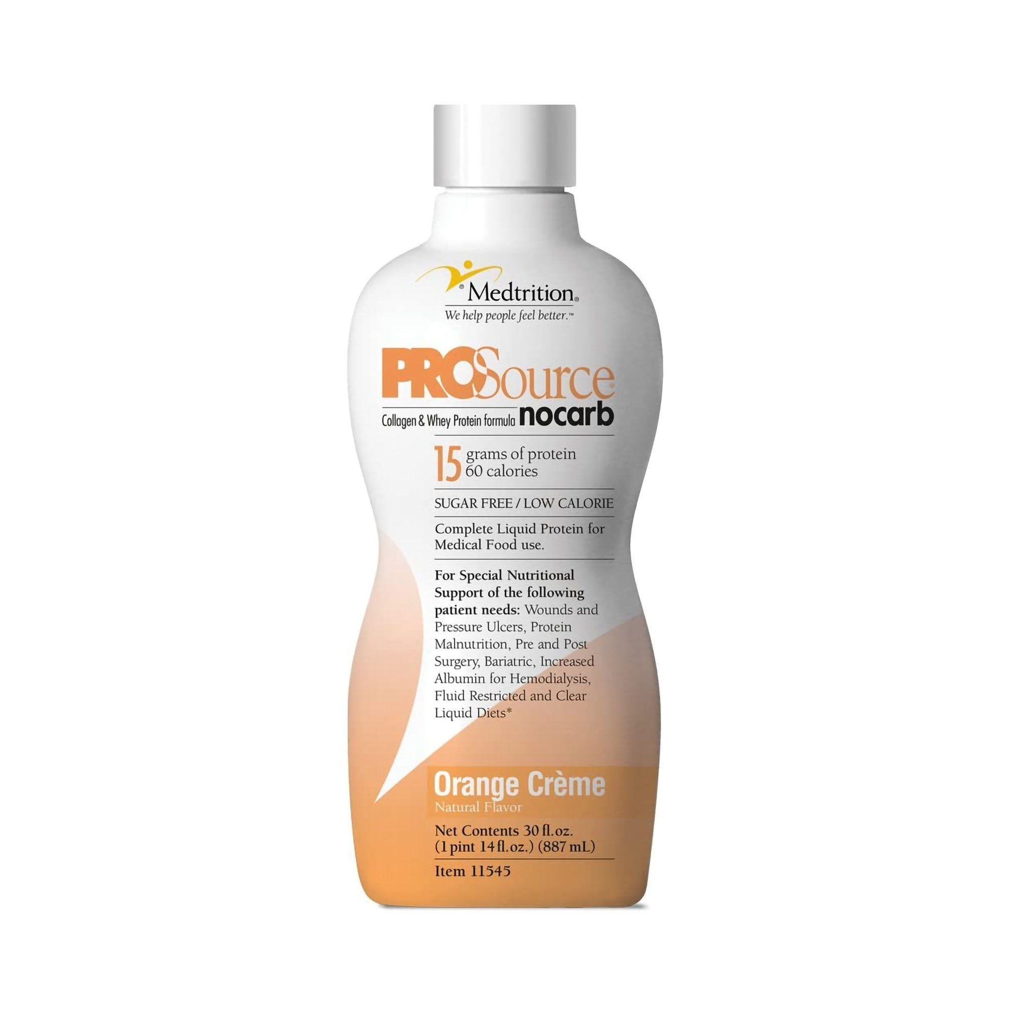 Oral Supplement ProSource NoCarb Orange Crème Flavor Liquid 32 oz. Bottle