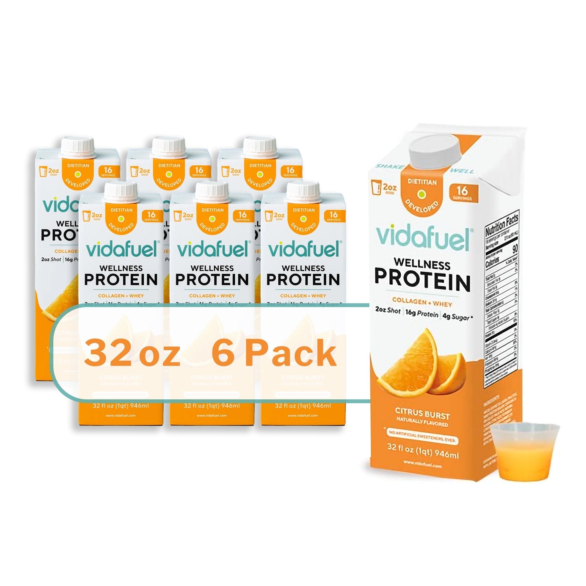 oral supplement vida fuel wellness protein citrus burst flavor liquid 32 oz reclosable carton