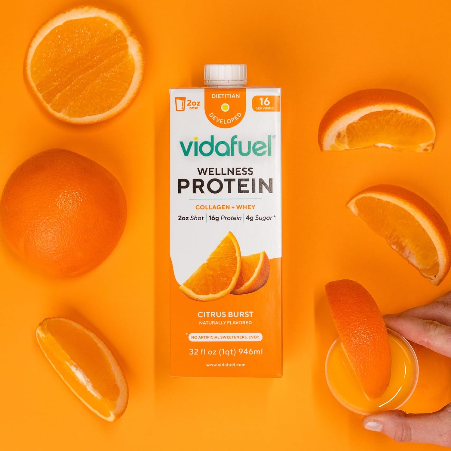 oral supplement vida fuel wellness protein citrus burst flavor liquid 32 oz reclosable carton