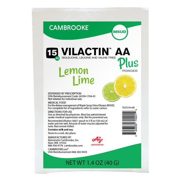 Oral Supplement Vilactin AA Plus Powder 15 Lemon Lime Flavor Powder 1.4 oz. Individual Packet
