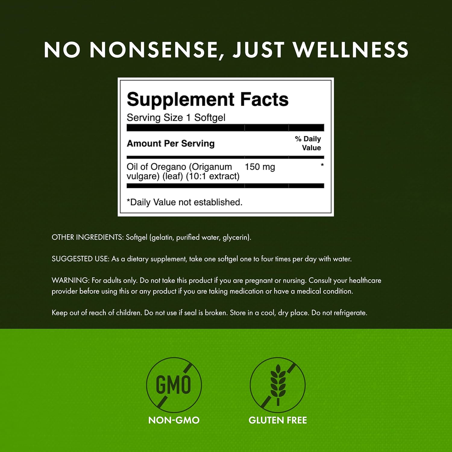 oregano oil 10 1 extract 150 mg 120 sgels 3 pack