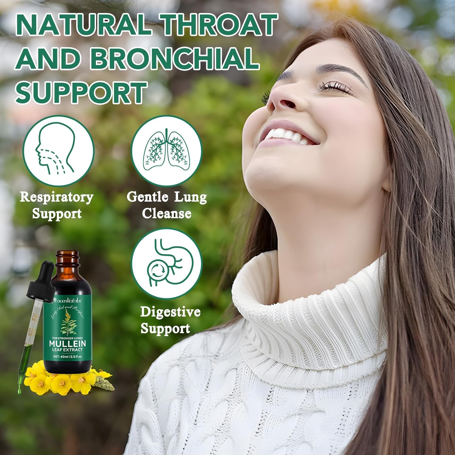 organic mullein leaf tincture no additives mullein extract drops 2 fl oz 60ml