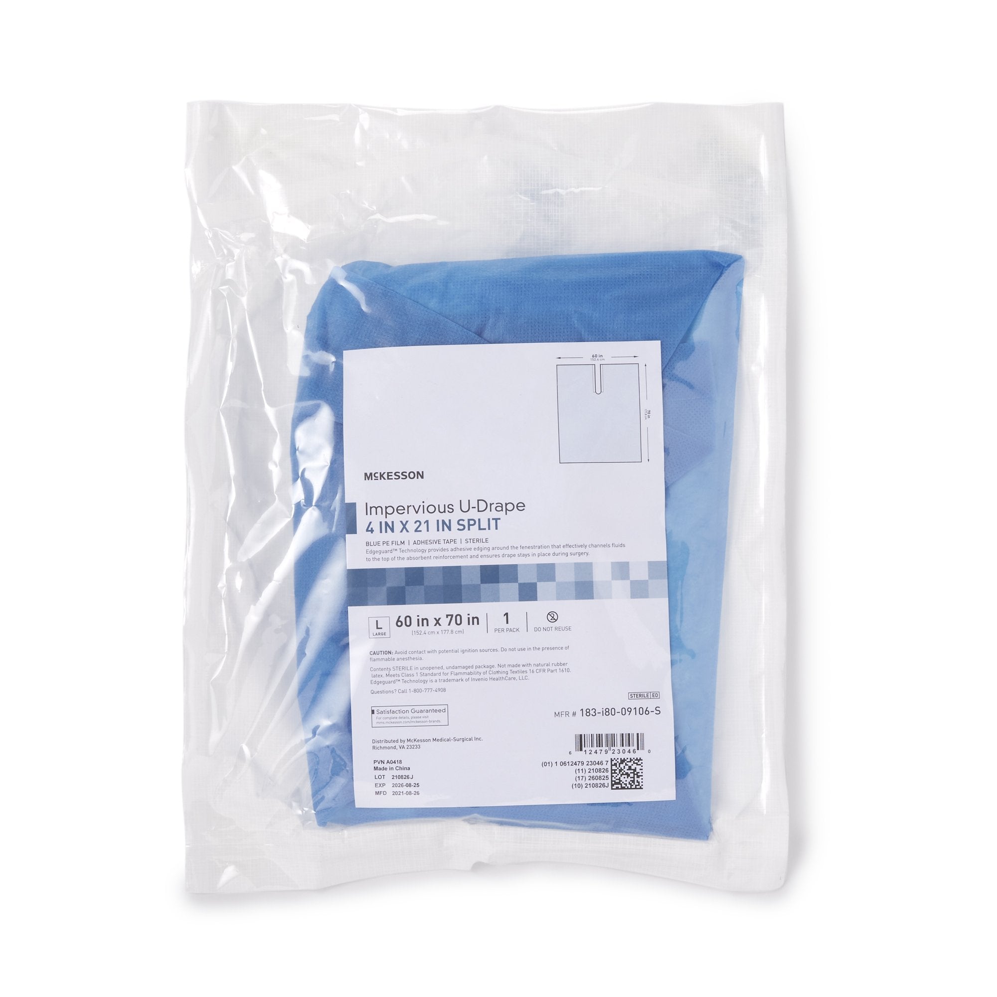 Orthopedic Drape McKesson Impervious U Drape 60 W X 70 L Inch Sterile