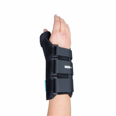 Wrist Brace with Thumb Spica Ossur Formfit Aluminum / Cotton / Polyester Left Hand Black Large