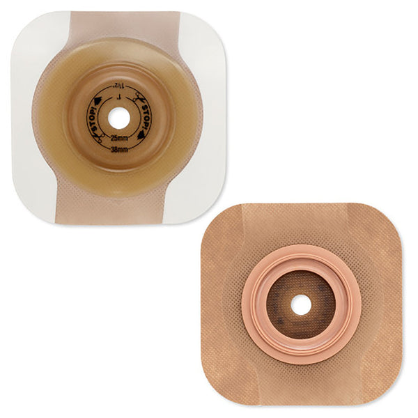 Ostomy Barrier New Image CeraPlus Trim to Fit, Extended Wear Adhesive Tape Borders 57 mm Flange Red Code System Up to 1 1/2 Inch Opening