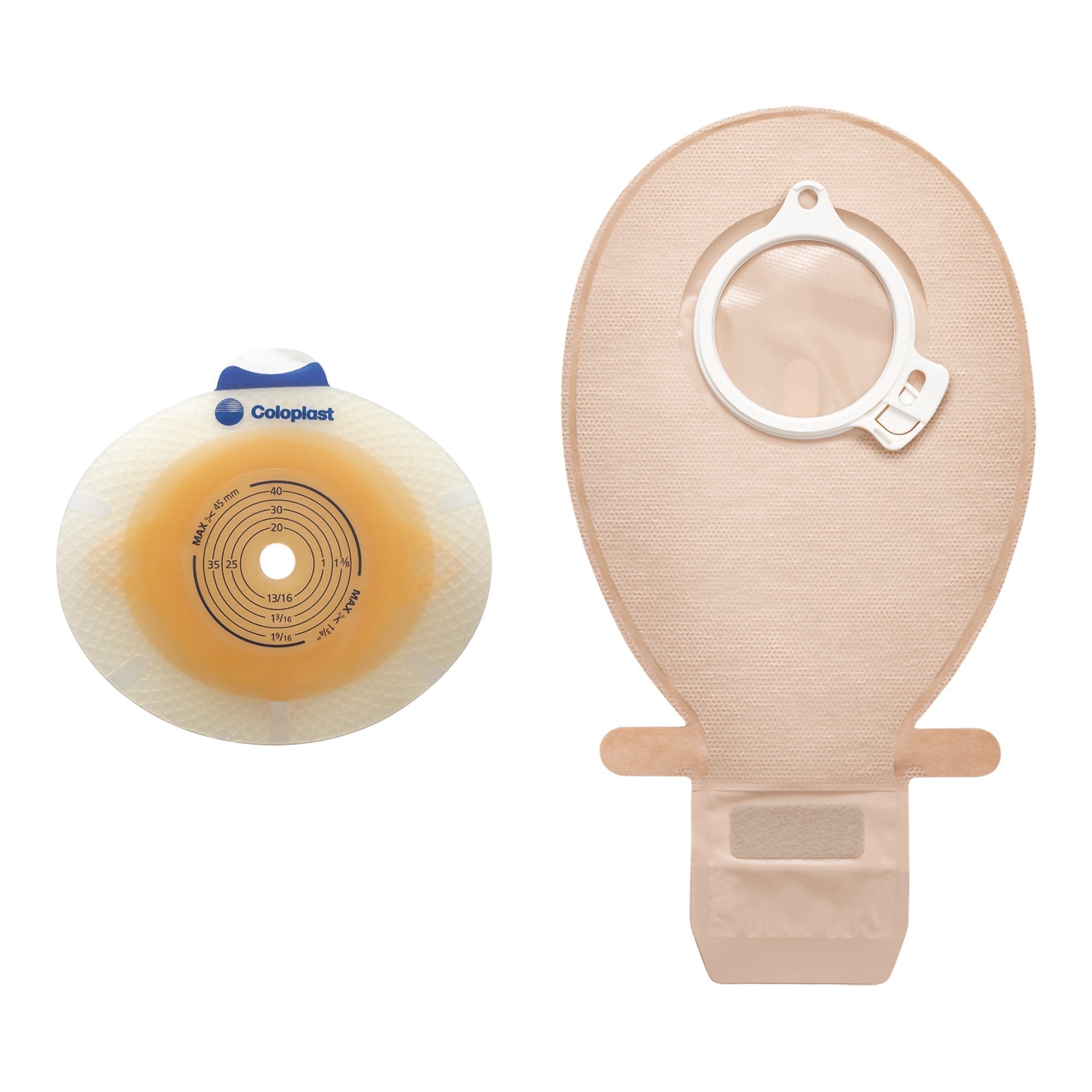 Ostomy Barrier SenSura Click Precut, Standard Wear Double Layer Adhesive 50 mm Flange Red Code System 3/16 Inch Opening