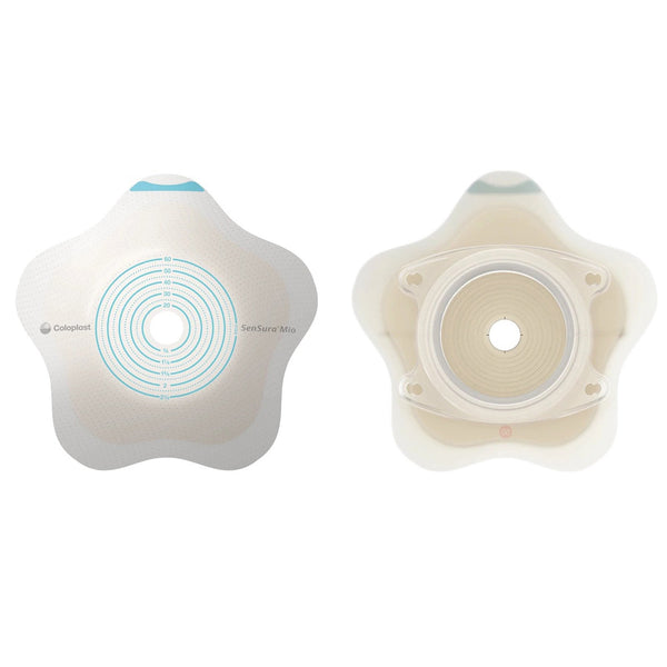 Ostomy Barrier SenSura Mio Convex Flip Trim to Fit, Extended Wear Elastic Adhesive 50 mm Flange Red Code System 3/8 to 1 3/4 Inch Opening