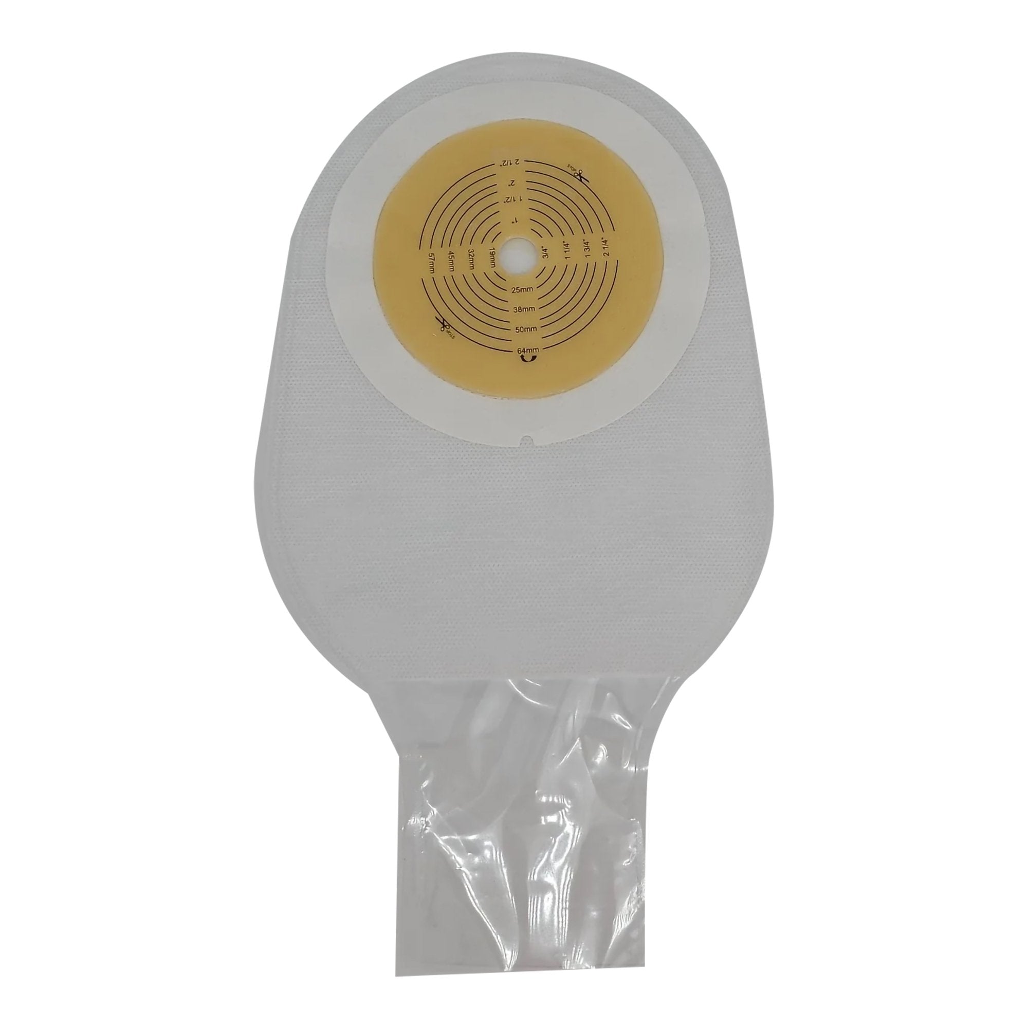 Ostomy Pouch Safe n Simple One Piece System 12 Inch Length Flat, Trim To Fit 1/2 to 2 1/2 Inch Stoma Drainable