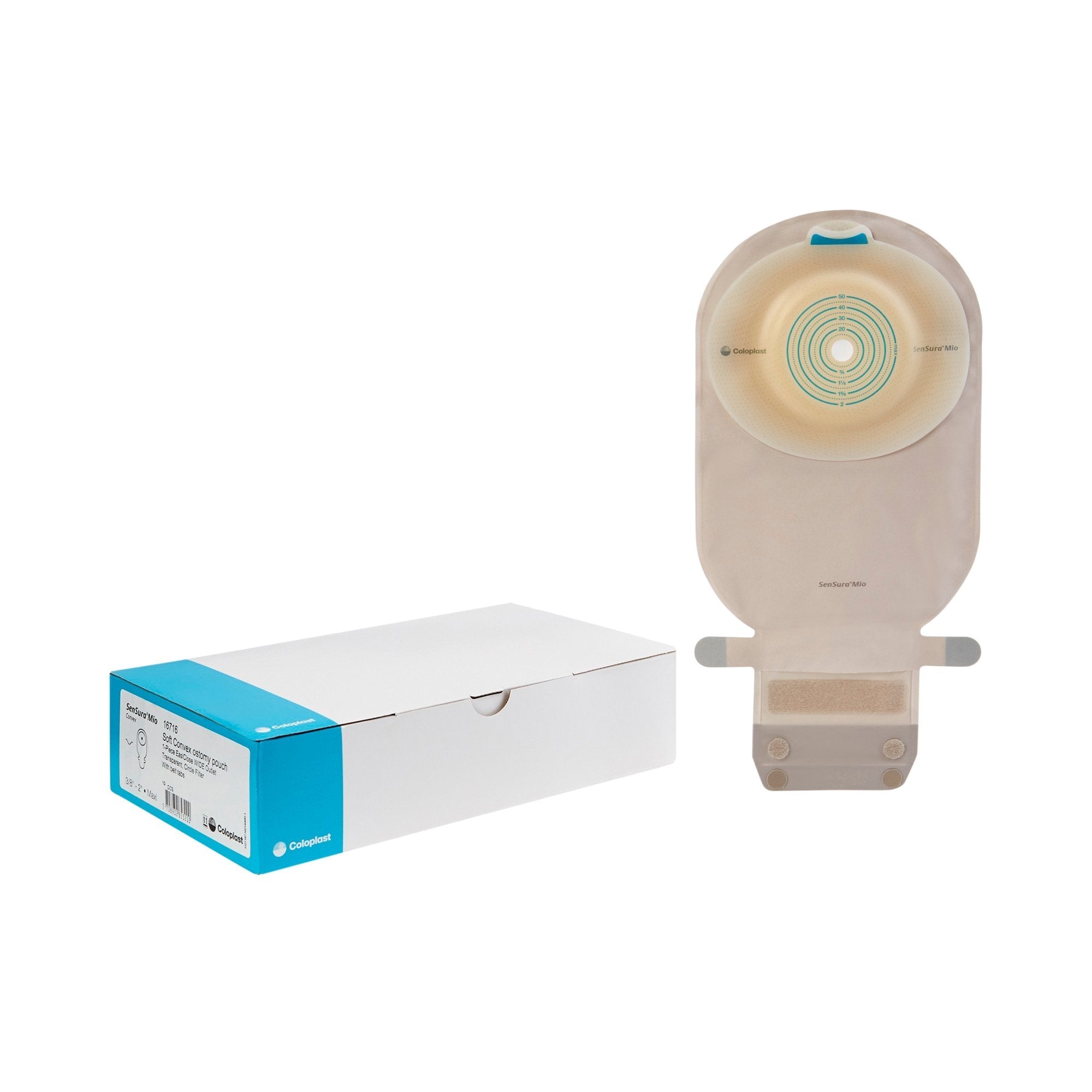 Ostomy Pouch SenSura Mio Convex One Piece System 11 Inch Length, Maxi Soft Convex, Trim to Fit 3/8 to 2 Inch Stoma Drainable