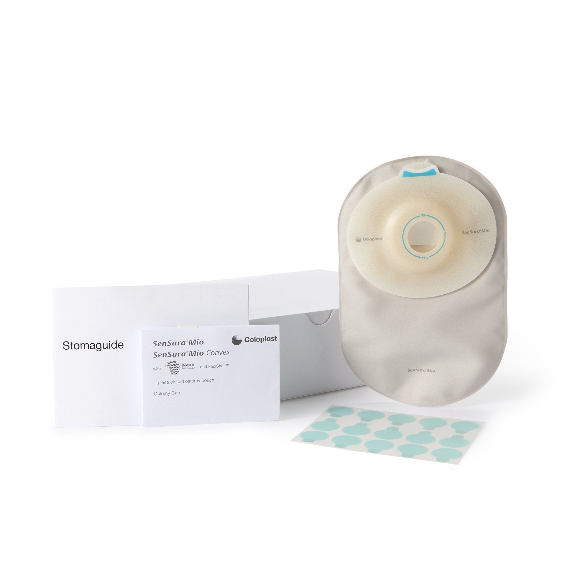 Ostomy Pouch SenSura Mio Convex One Piece System 8 1/4 Inch Length, Maxi Soft Convex, Pre Cut 1 Inch Stoma Closed End