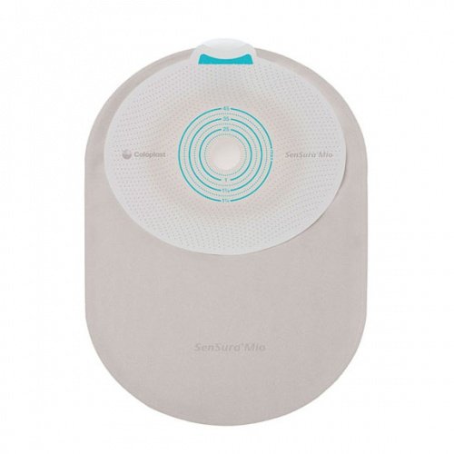 Ostomy Pouch SenSura Mio One Piece System 7 1/4 Inch Length, Midi Flat, Trim to Fit 5/8 to 1 3/4 Inch Stoma Closed End