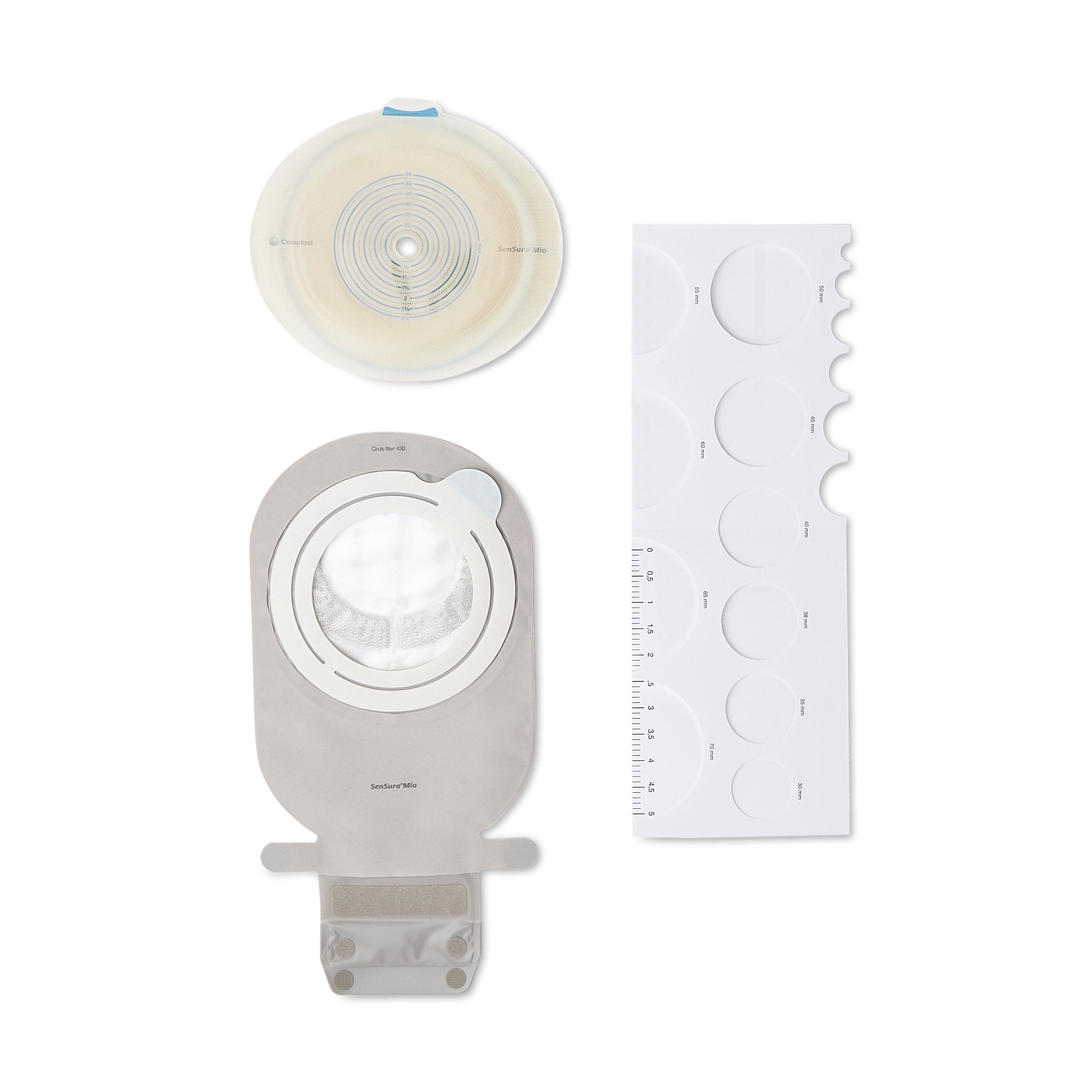 Ostomy Pouch SenSura Mio Two Piece System Maxi Length Flat, Trim to Fit 3/8 to 2 3/4 Inch Stoma Drainable