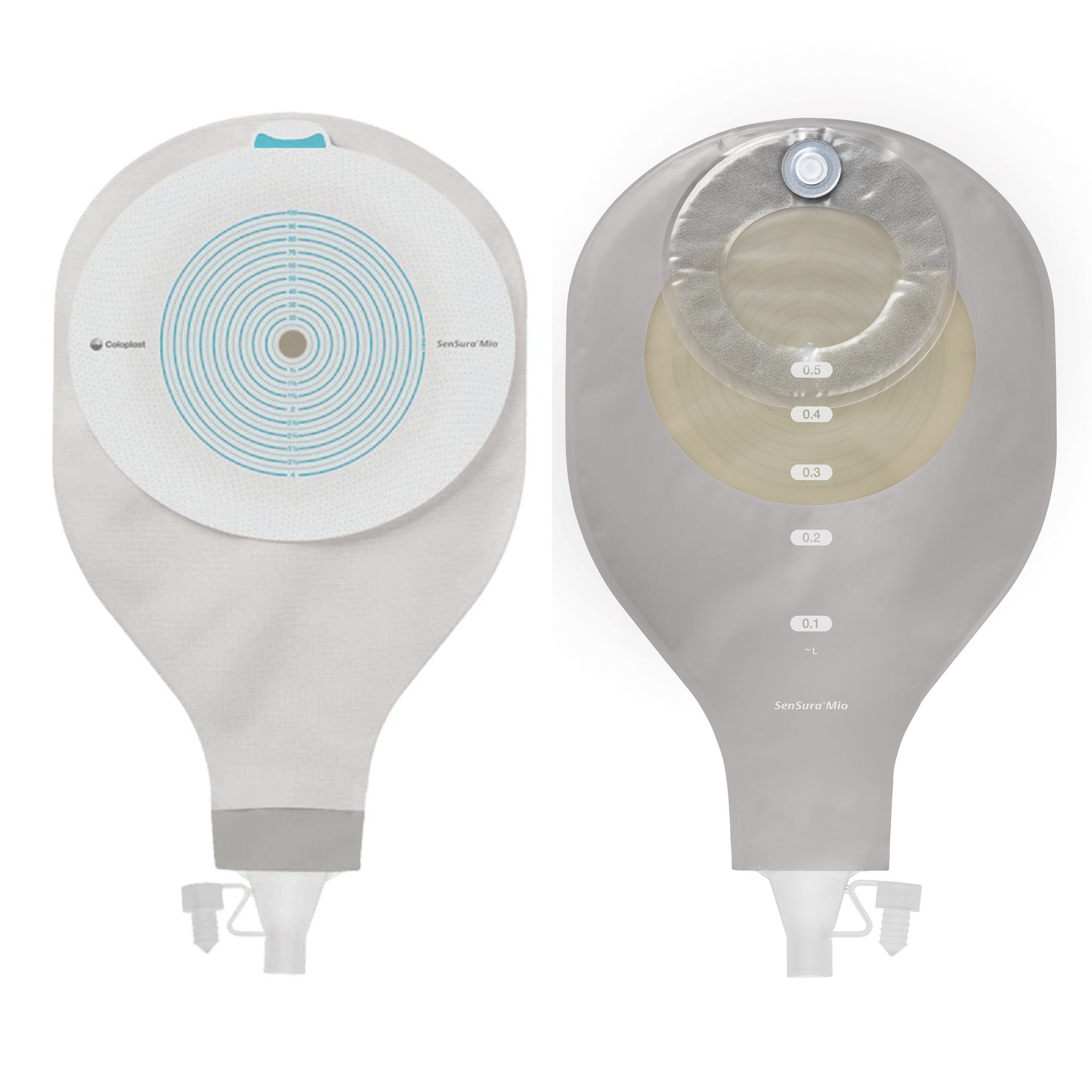 Ostomy Pouch SenSura Mio High Output One Piece System Flat, Trim to Fit 3/8 to 4 Inch Stoma Drainable