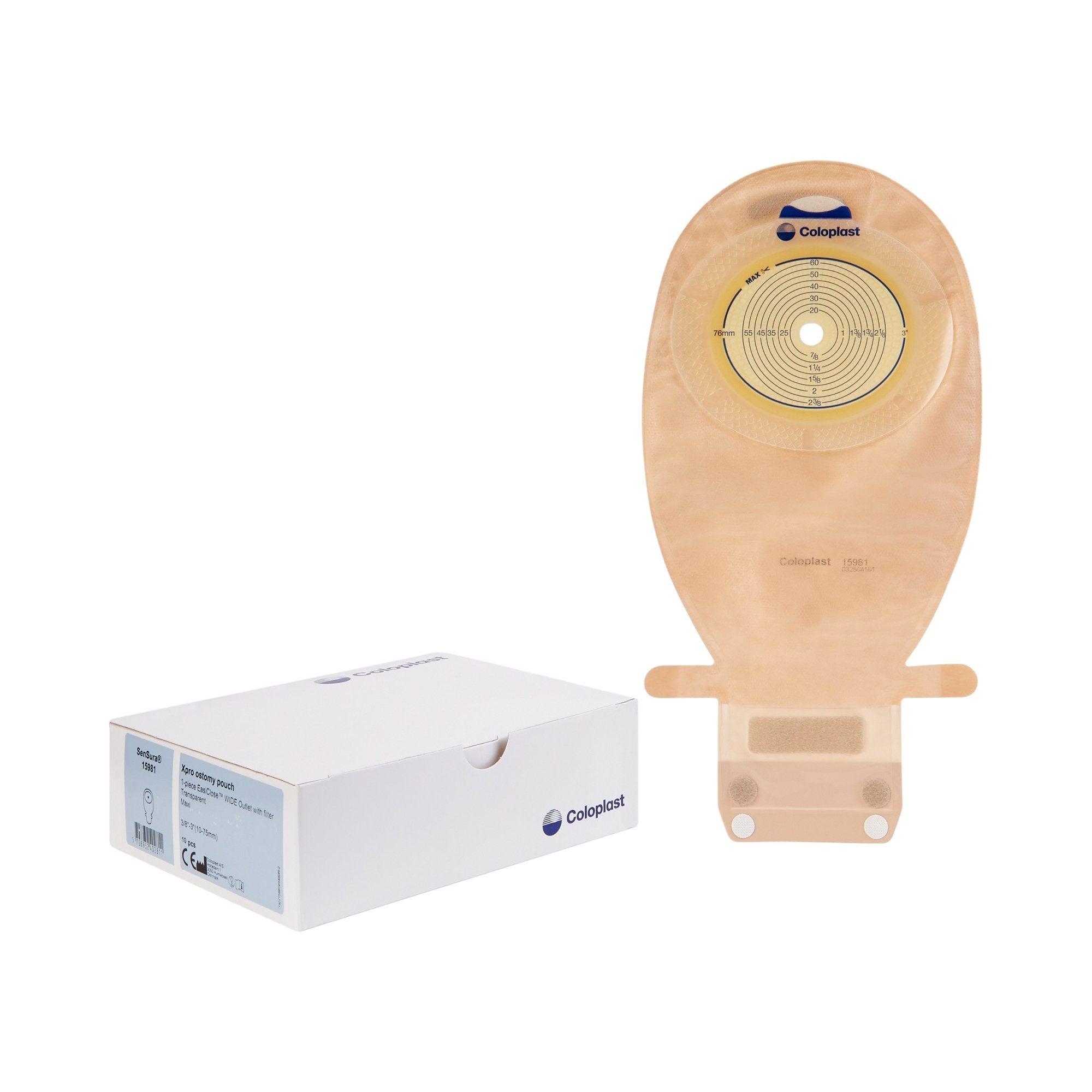 Ostomy Pouch SenSura Xpro One Piece System 11 1/2 Inch Length, Maxi Flat, Trim to Fit 3/8 to 3 Inch Stoma Drainable