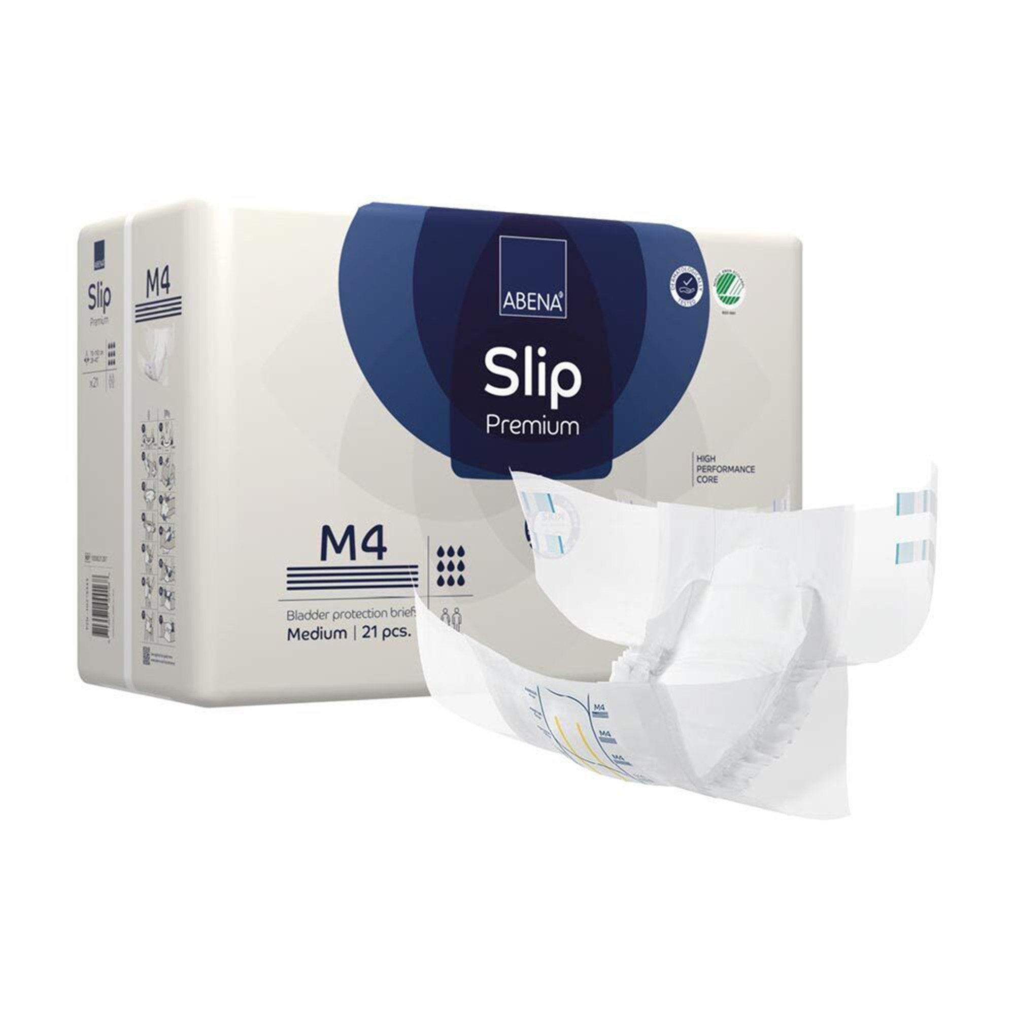 Unisex Adult Incontinence Brief Abena Slip Premium M4 Medium Disposable Heavy Absorbency, Packaging Type- Case