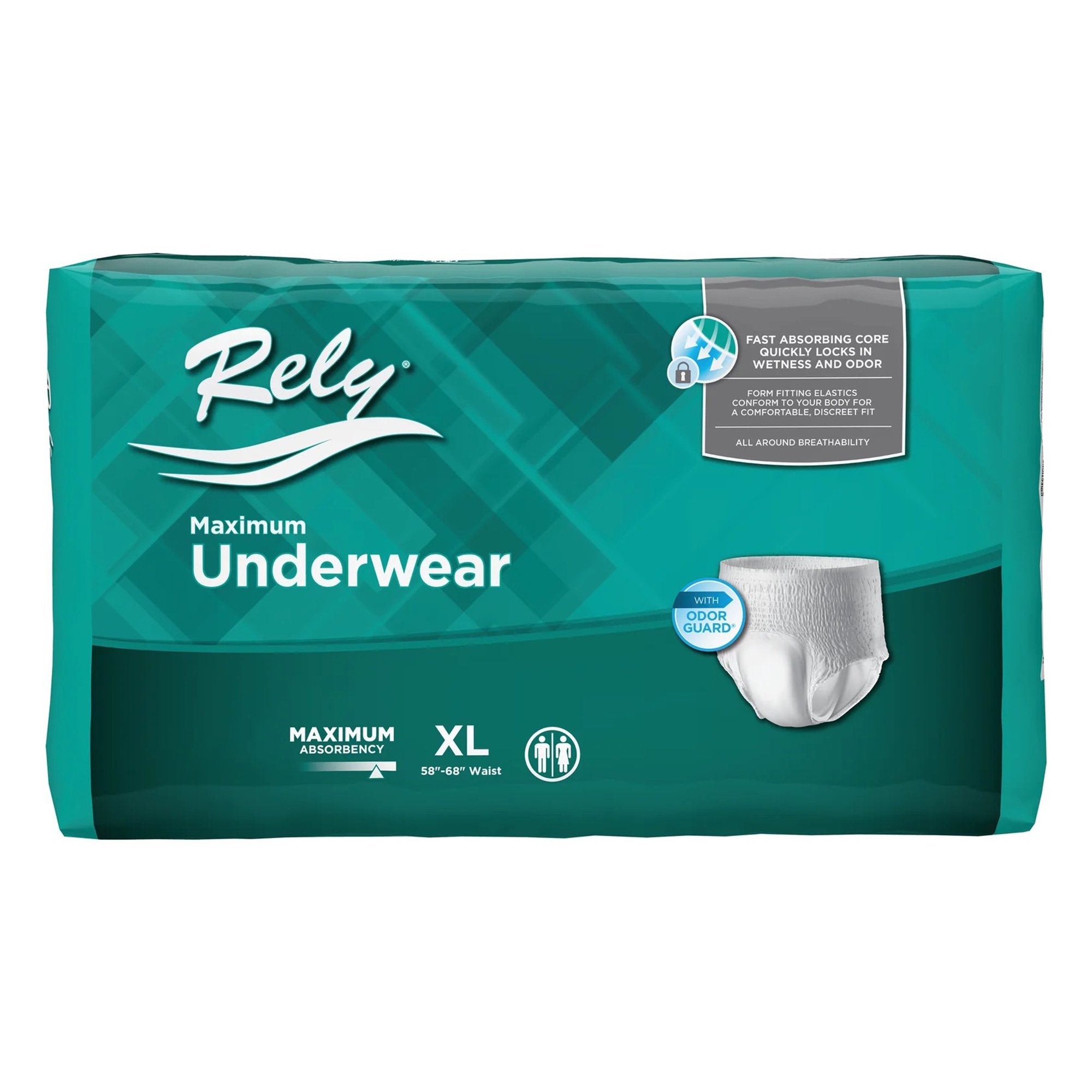 Unisex Adult Absorbent Underwear Rely Maximum Pull On with Tear Away Seams X-Large Disposable Heavy Absorbency, Packaging Type- Case