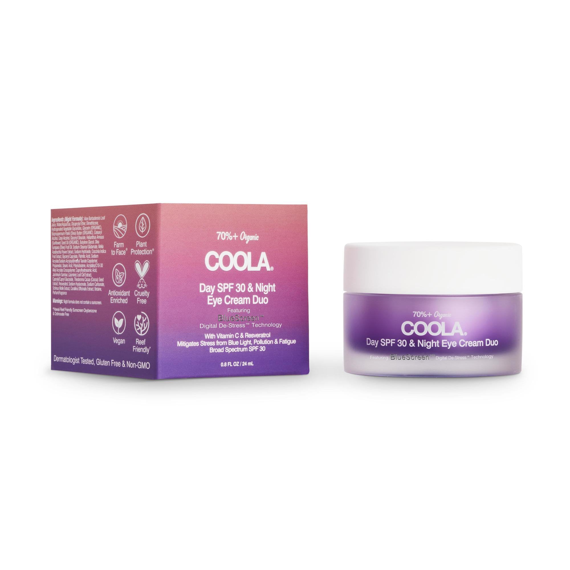 Eye Cream Coola Day SPF 30 & Night Organic 0.8 oz. Jar Scented Cream, Packaging Type- Case