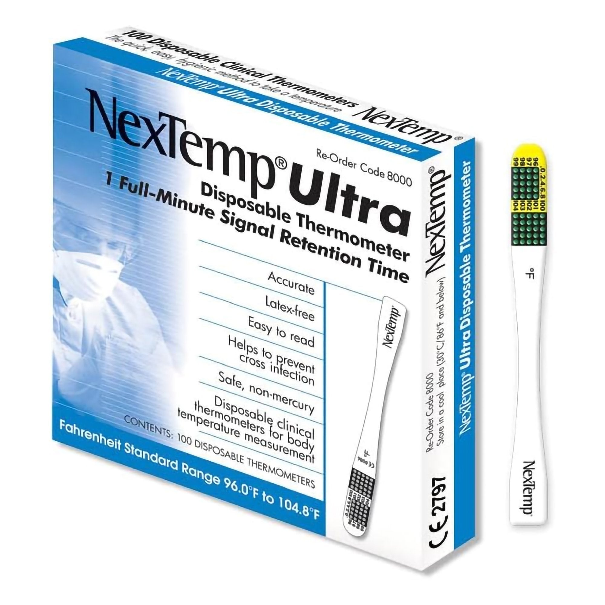 Disposable Oral Thermometer NexTemp® 96 to 104.8 °F Color Dots Display