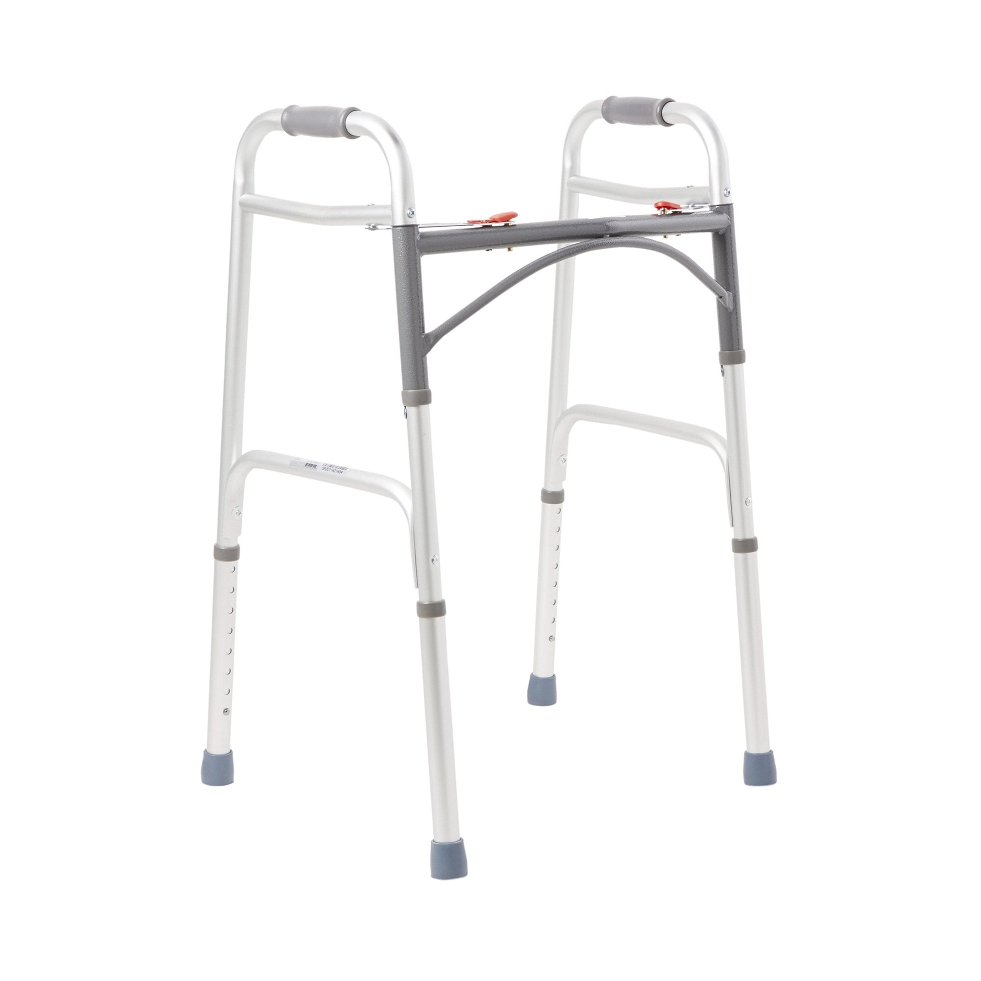 Dual Release Folding Walker Adjustable Height McKesson Aluminum Frame 350 lbs. Weight Capacity 32 to 39 Inch Height