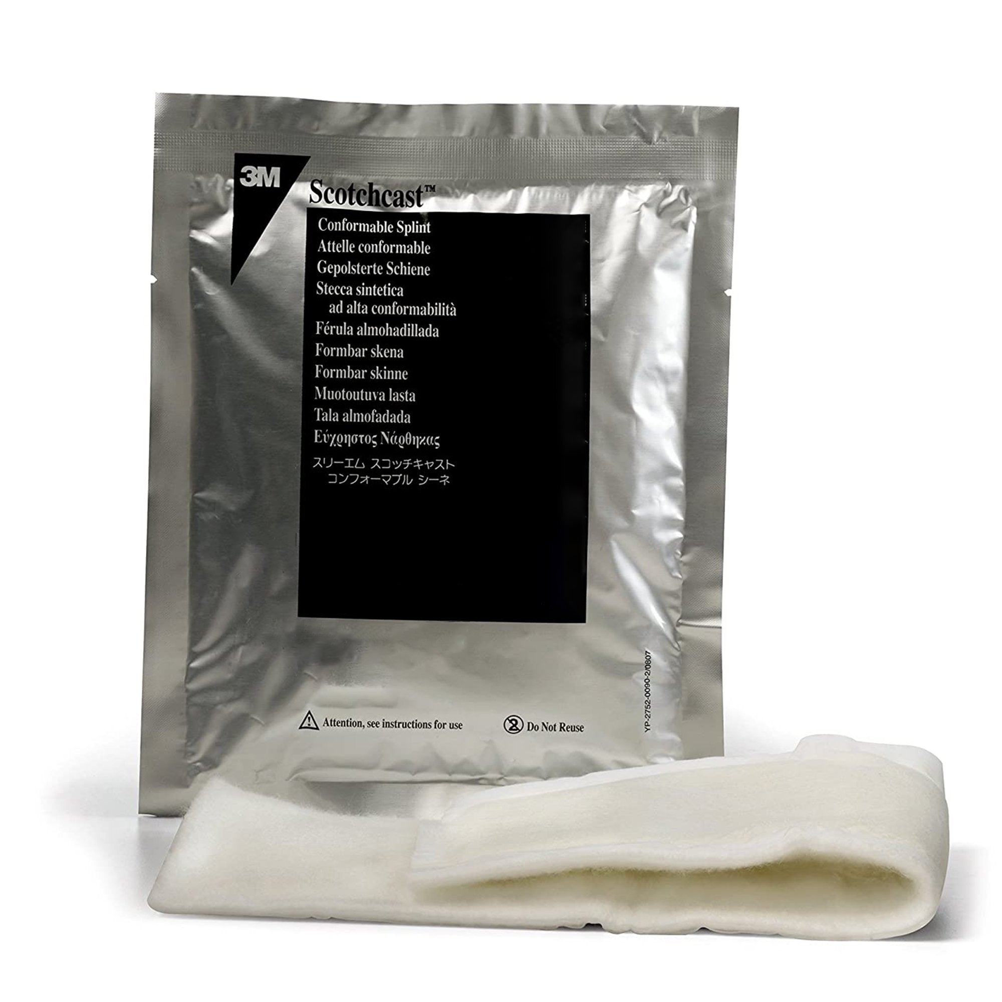 Padded Precut Splint 3M Scotchcast Quick Step Double Sided Felt 2 X 10 Inch Felt / Fiberglass White