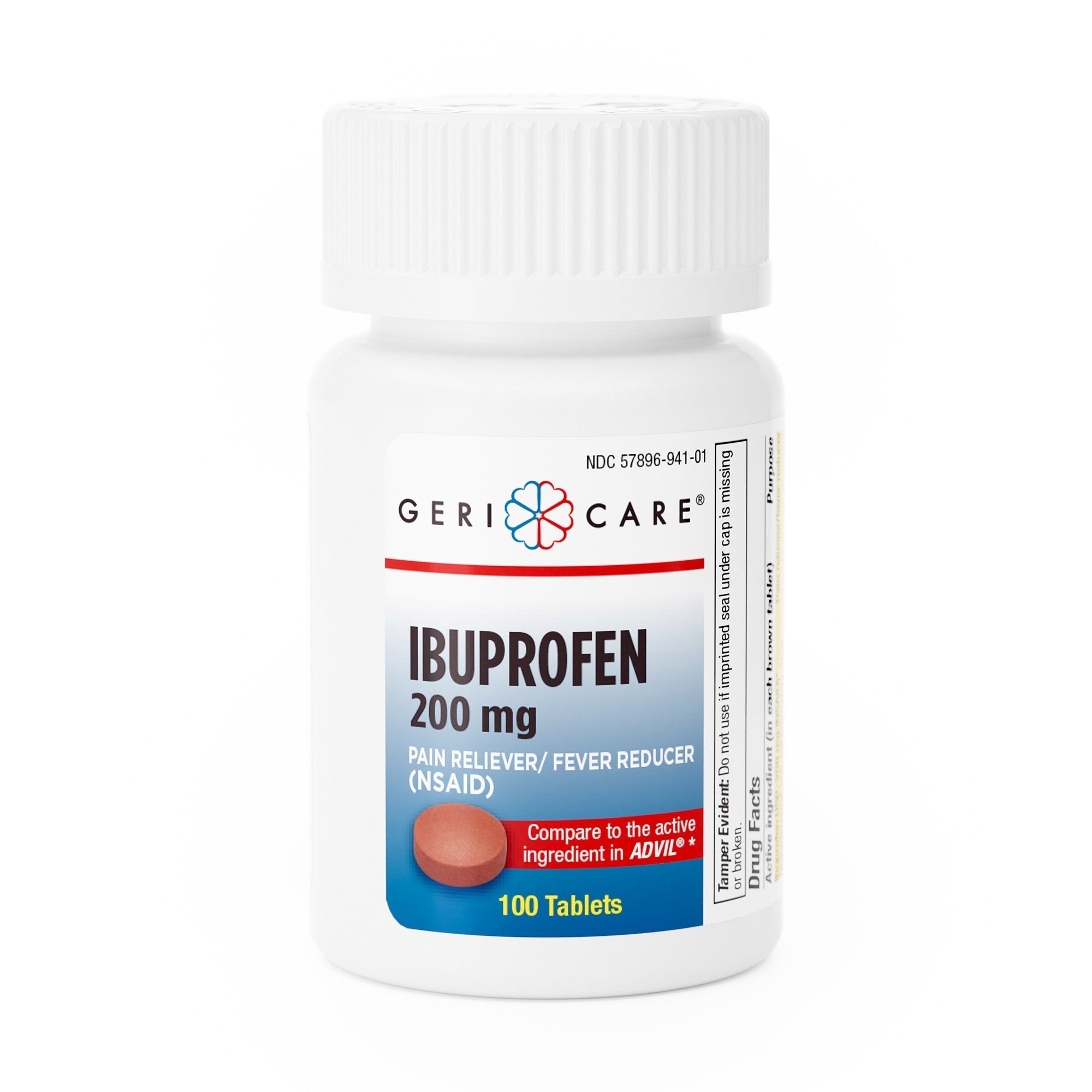 Pain Relief Geri Care 200 mg Strength Ibuprofen Tablet 100 per Bottle