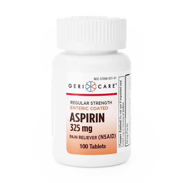 Pain Relief Geri Care 325 mg Strength Aspirin Tablet 100 per Bottle