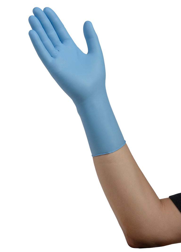 Exam Glove ESTEEM XP Large NonSterile Nitrile Extended Cuff Length Smooth Blue Chemo Tested, Packaging Type- Box