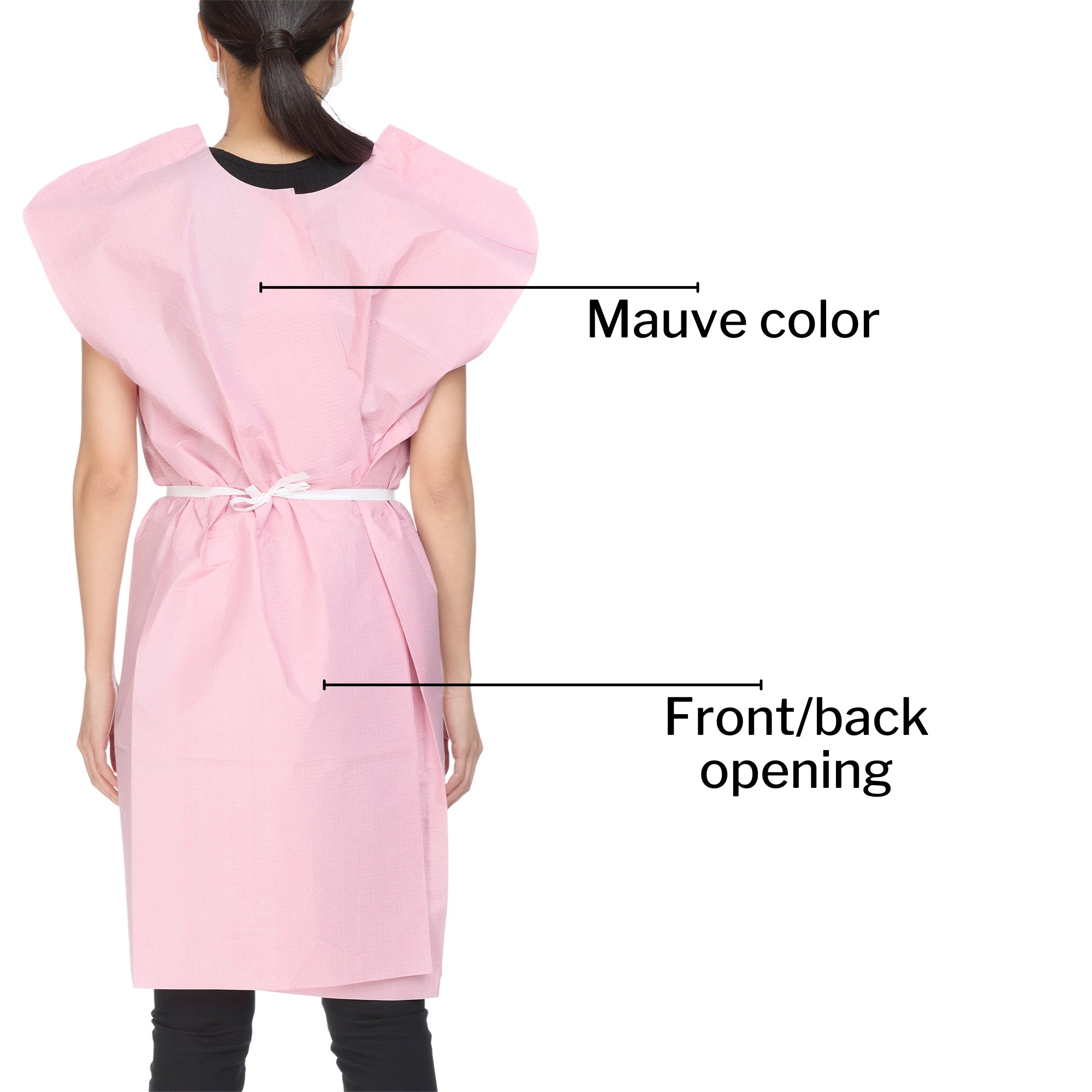 patient exam gown mckesson one size fits most mauve disposable packaging type case