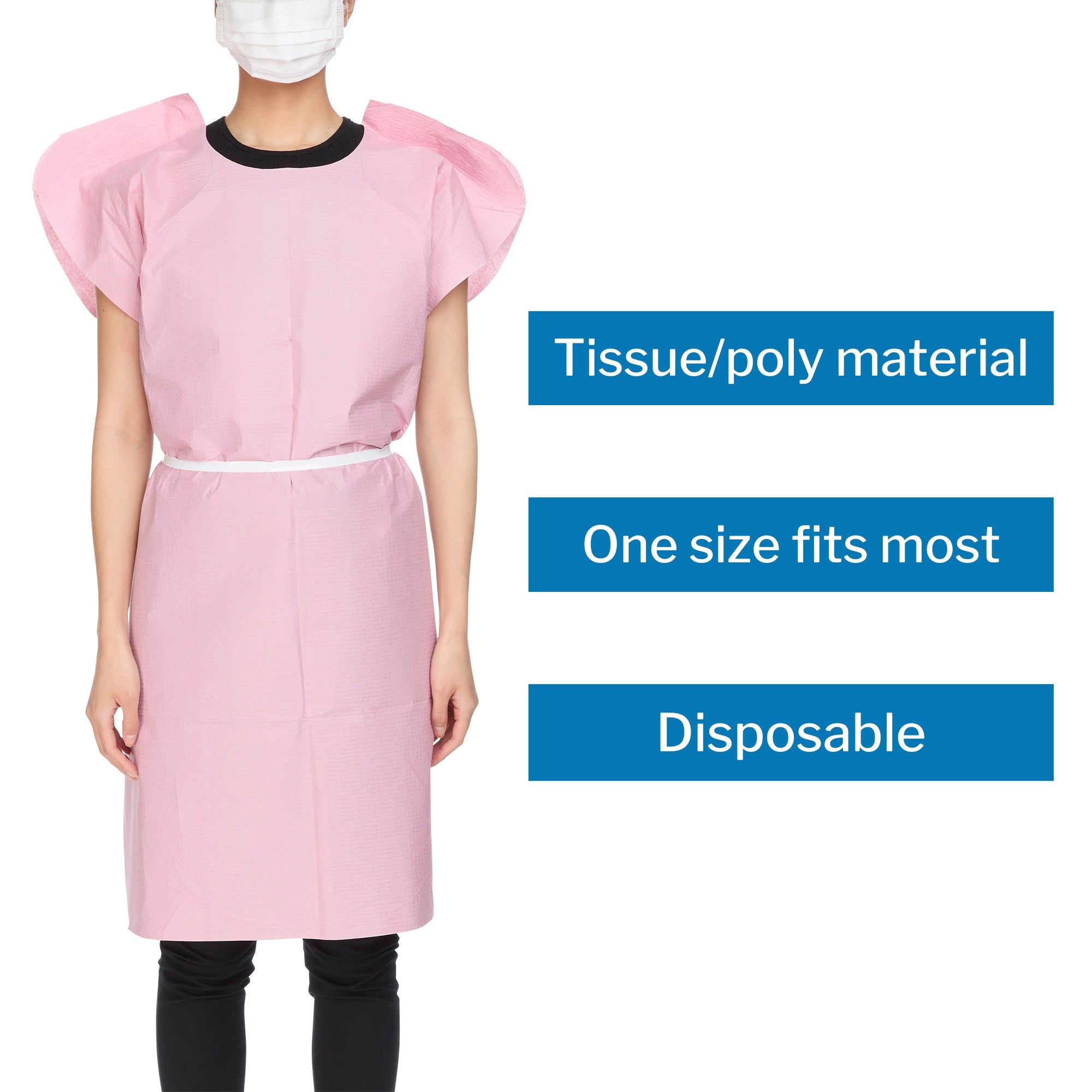 patient exam gown mckesson one size fits most mauve disposable packaging type case