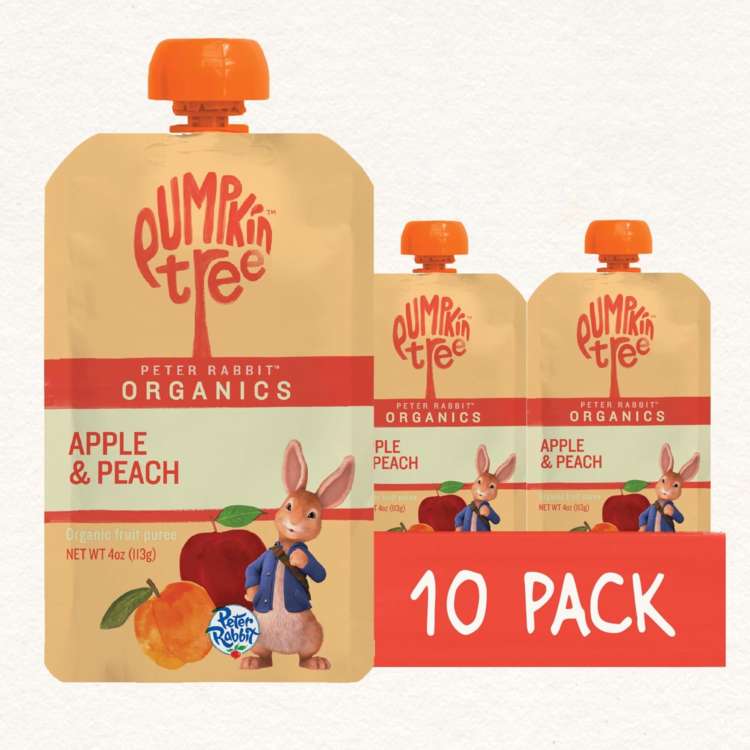 peter rabbit organics fruit snacks peach and apple case of 10 4 oz