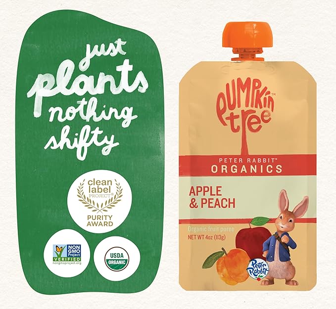 peter rabbit organics fruit snacks peach and apple case of 10 4 oz