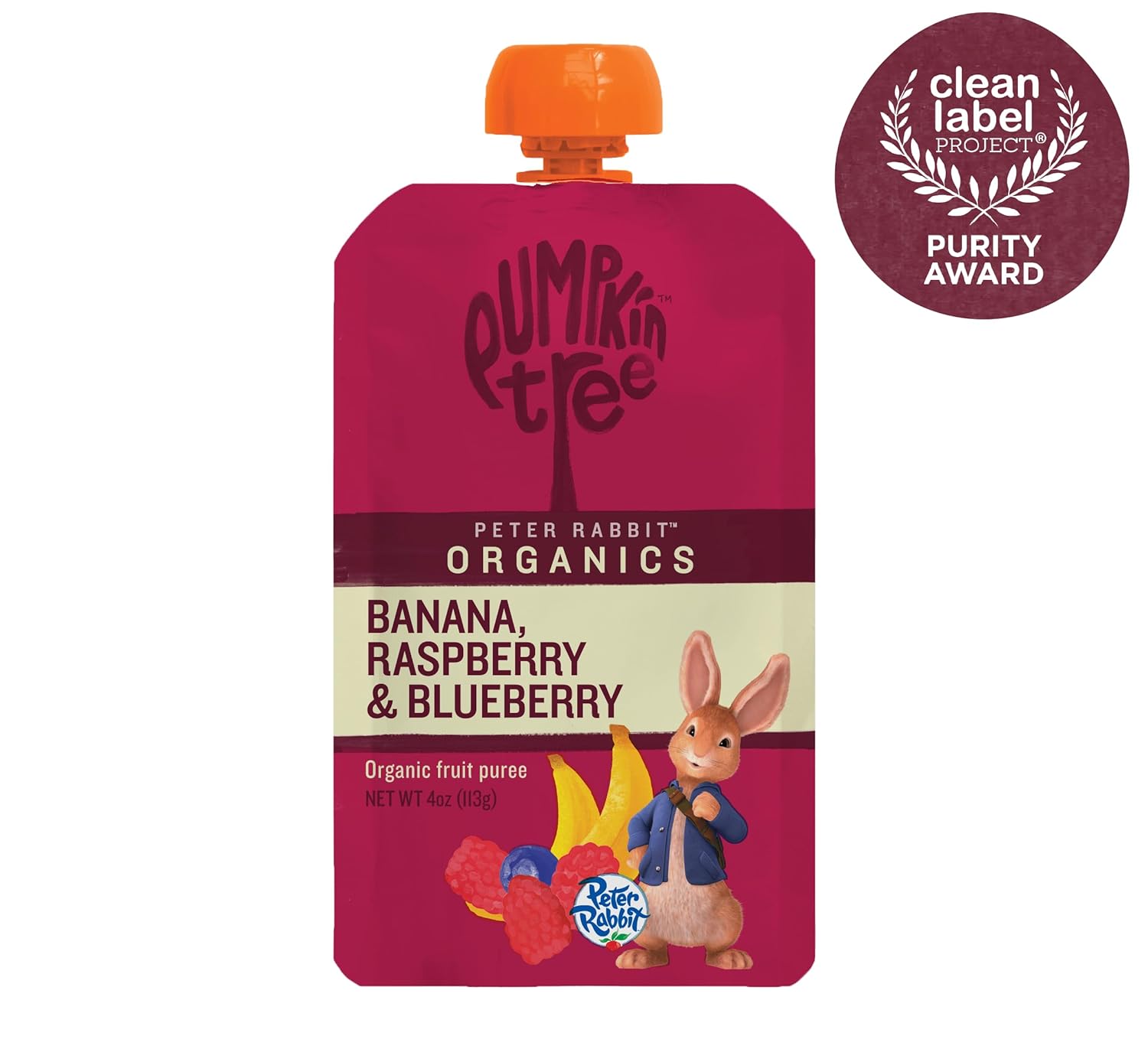peter rabbit organics fruit snacks raspberry banana and blueberry case of 10 4 oz