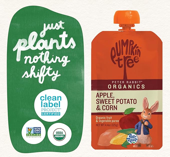 peter rabbit organics veggie snacks sweet potato corn and apple case of 10 4 4 oz