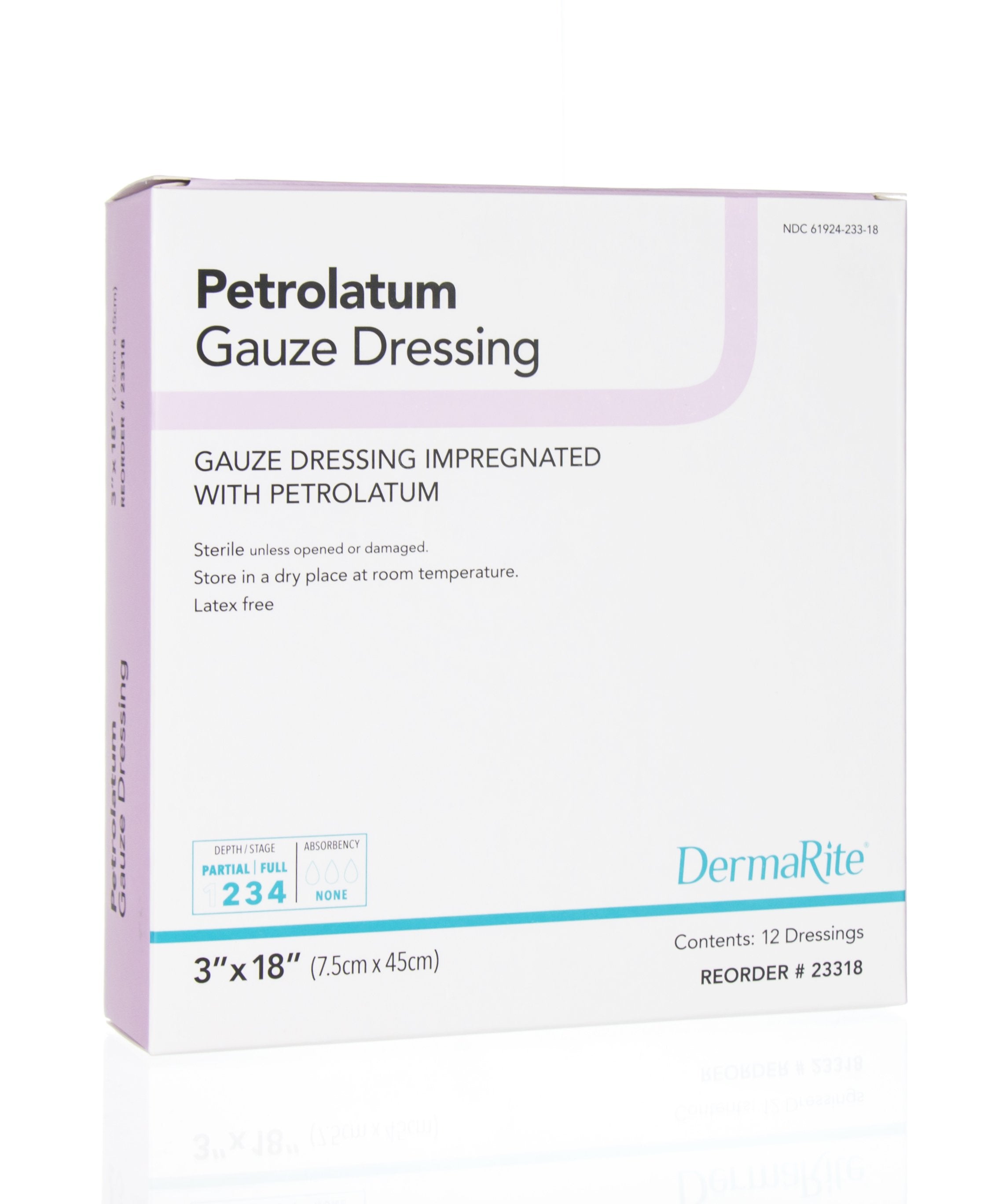 Petrolatum Impregnated Dressing DermaRite Strip 3 X 18 Inch Sterile